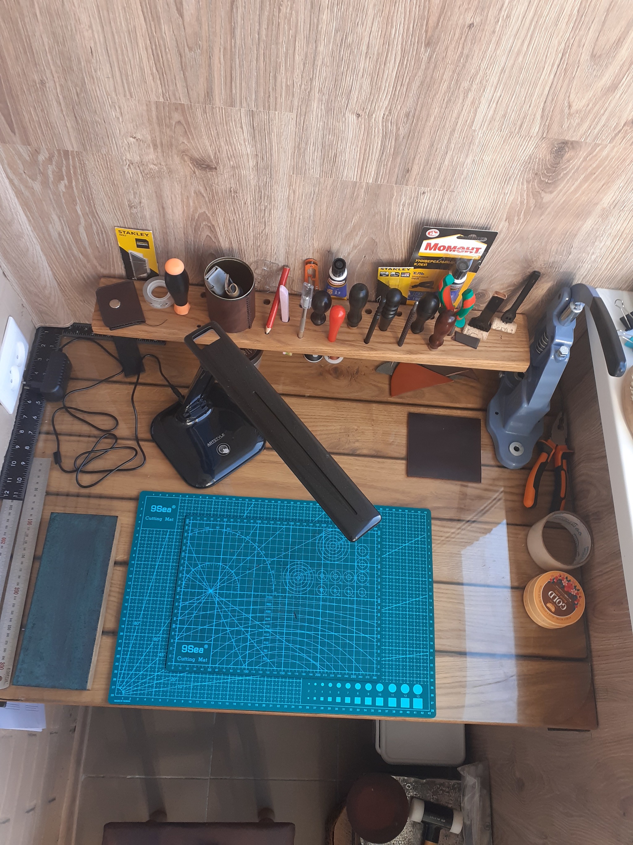 How I organized a workplace on the balcony - My, Workplace, Tools, Workshop, Longpost