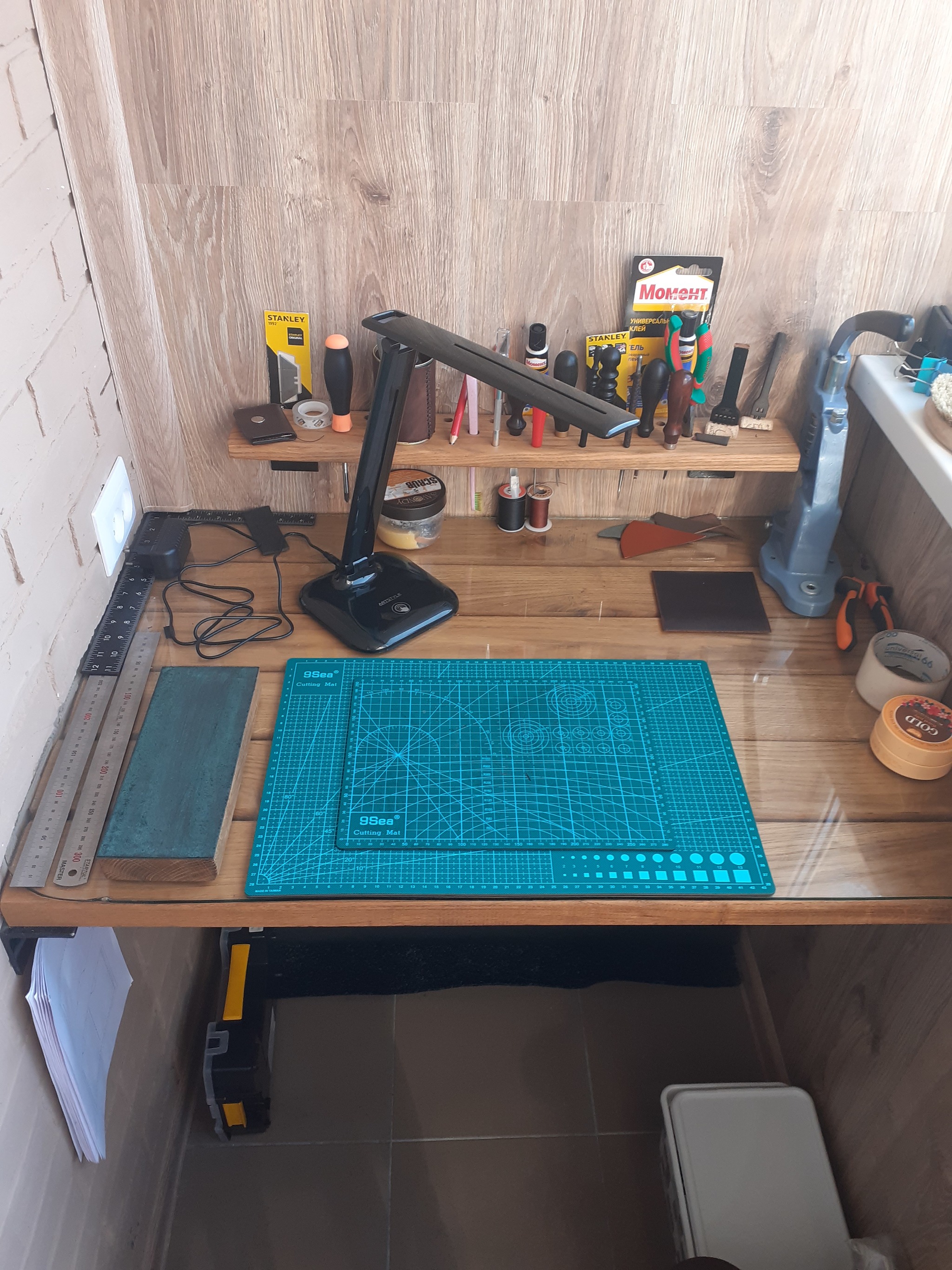 How I organized a workplace on the balcony - My, Workplace, Tools, Workshop, Longpost