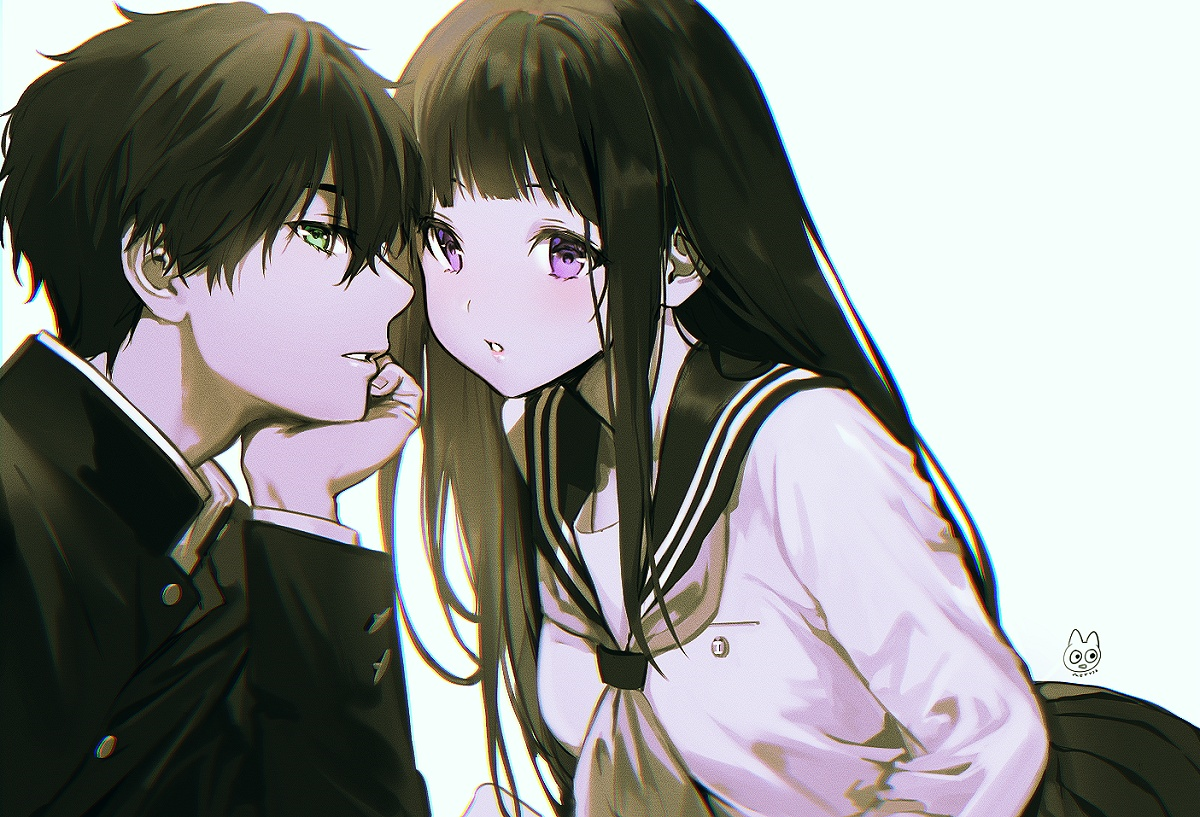 Hyouka - Anime, Hyouka, Houtarou Oreki, Eru Chitanda, Mayaka Ibara, Satoshi Fukube, Anime art, Longpost