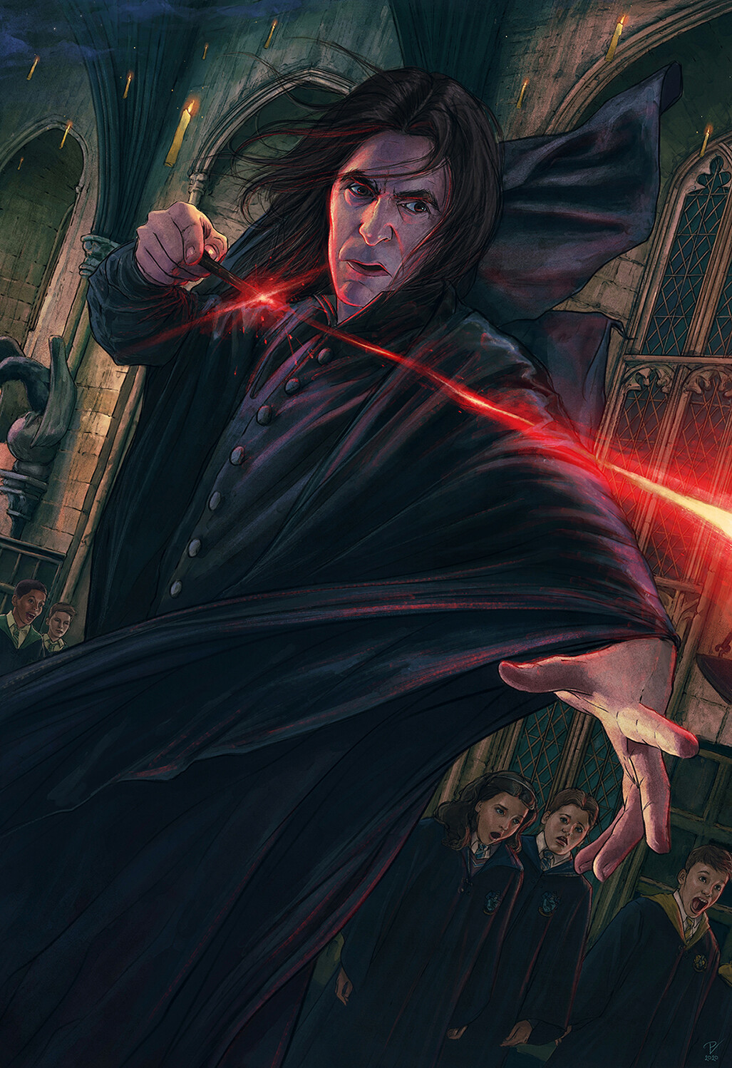 Duel - Drawing, Harry Potter And The Chamber of secrets, Harry Potter, Severus Snape, Vladislav Pantic, Art