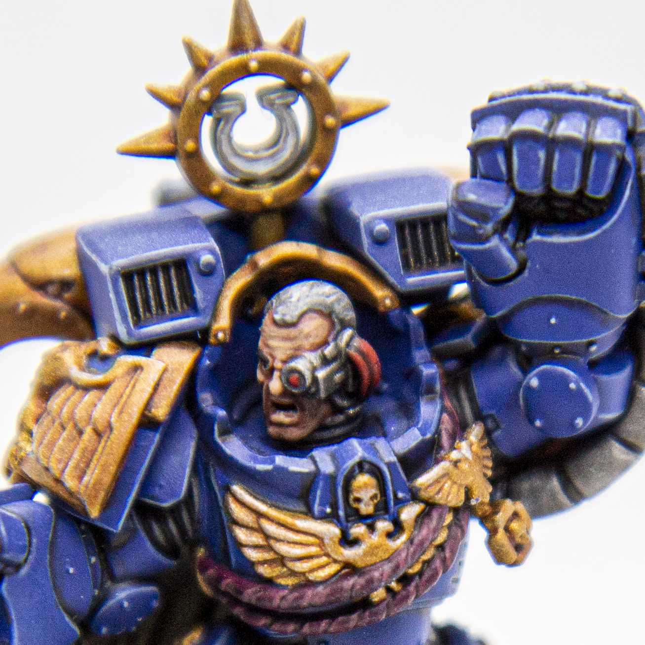 Calgar with honor guard. I will be extremely glad to any criticism) - My, Warhammer 40k, Warhammer, Ultramarines, Marneus Calgar, Painting miniatures, Acrylic, Longpost