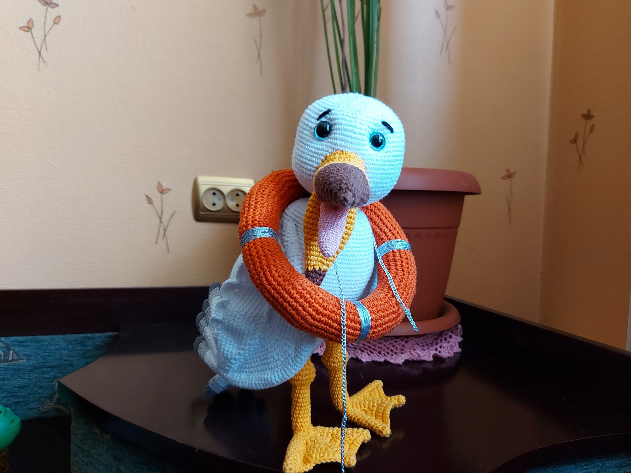 This time there is a knitted bird, but not a plane)) - My, Seagulls, Icebreaker Krasin, Frame toy, Longpost