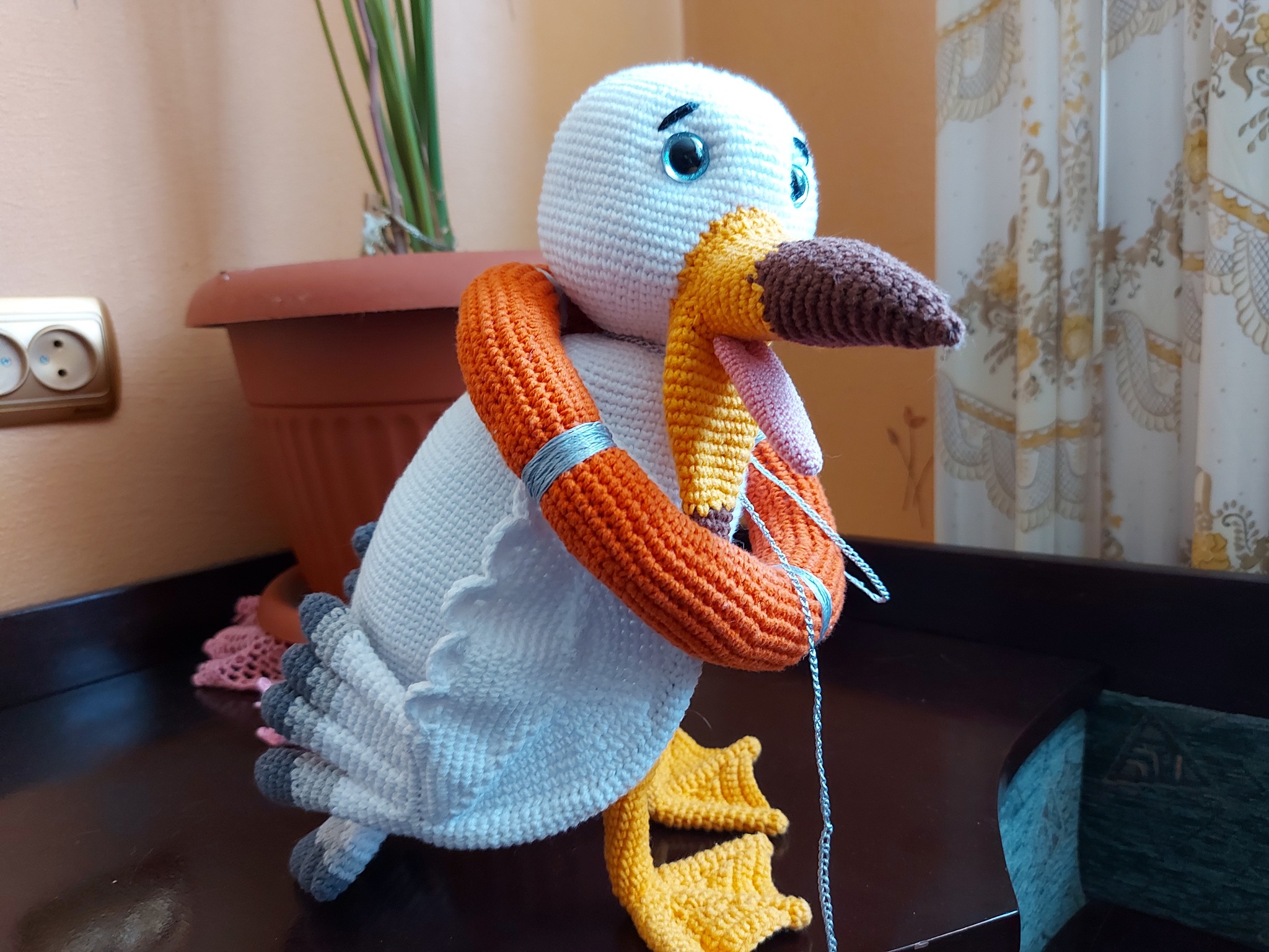 This time there is a knitted bird, but not a plane)) - My, Seagulls, Icebreaker Krasin, Frame toy, Longpost