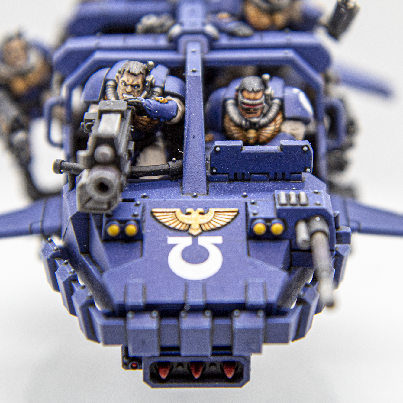 Land Speeder Storm. Tried to make the skin/hair combination unique to each scout. I will be glad to criticize) - My, Warhammer 40k, Warhammer, Ultramarines, Painting miniatures, Acrylic, Hobby, Longpost