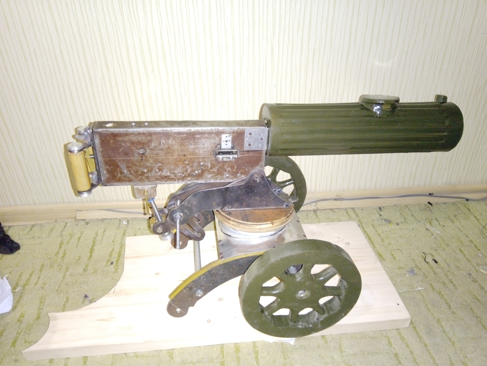 Machine gun Maxim pneumatic, model 1 to 1.5 - My, Needlework with process, Needlework, With your own hands, Models, Pneumatics, Airguns, Maxim machine gun, Homemade, Video, Longpost
