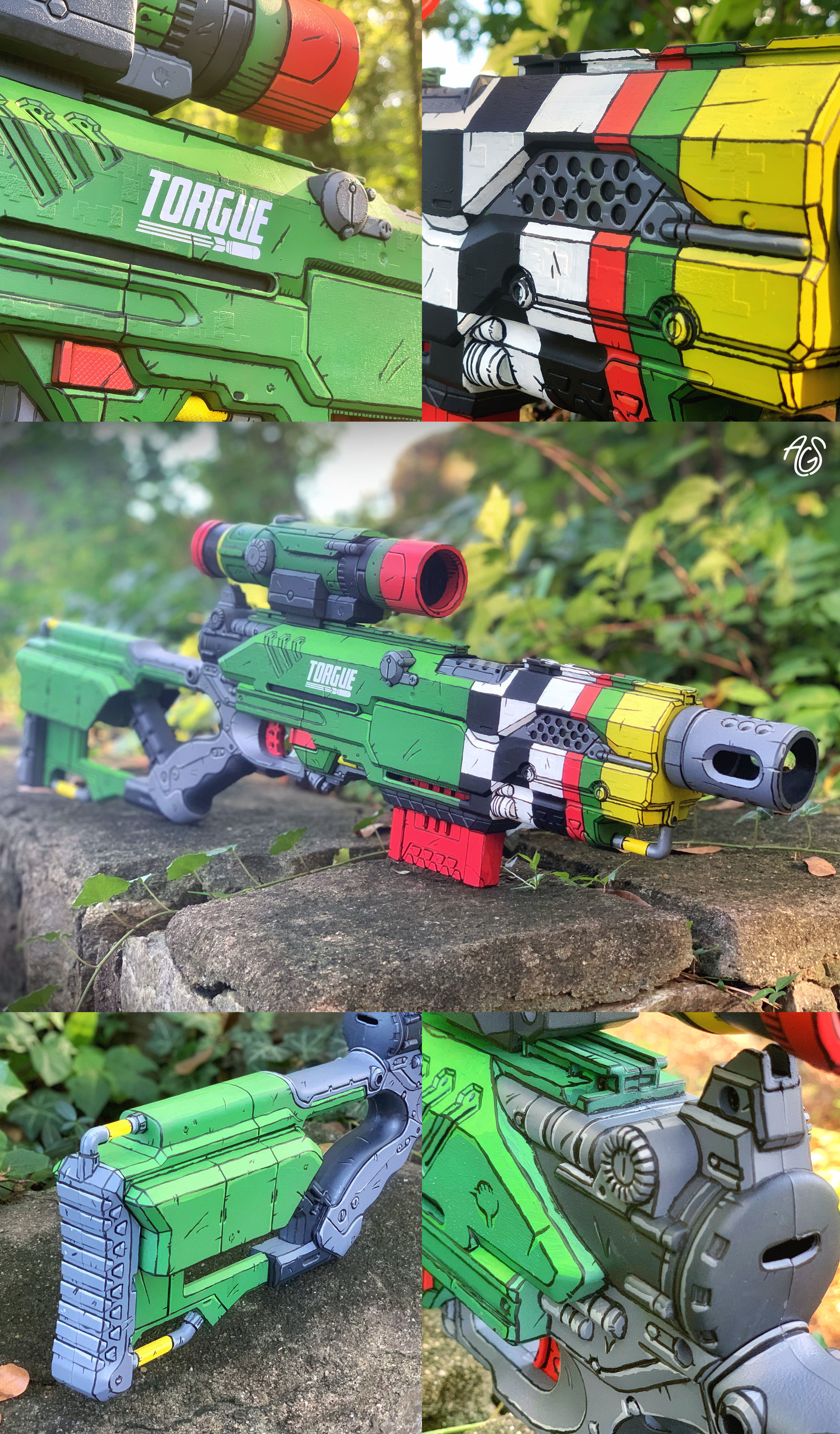 This guy painted a broken Nerf to look like a Torgue weapon from Borderlands - Nerf, Borderlands, Weapon, Paint, Stylization, Computer games, Games