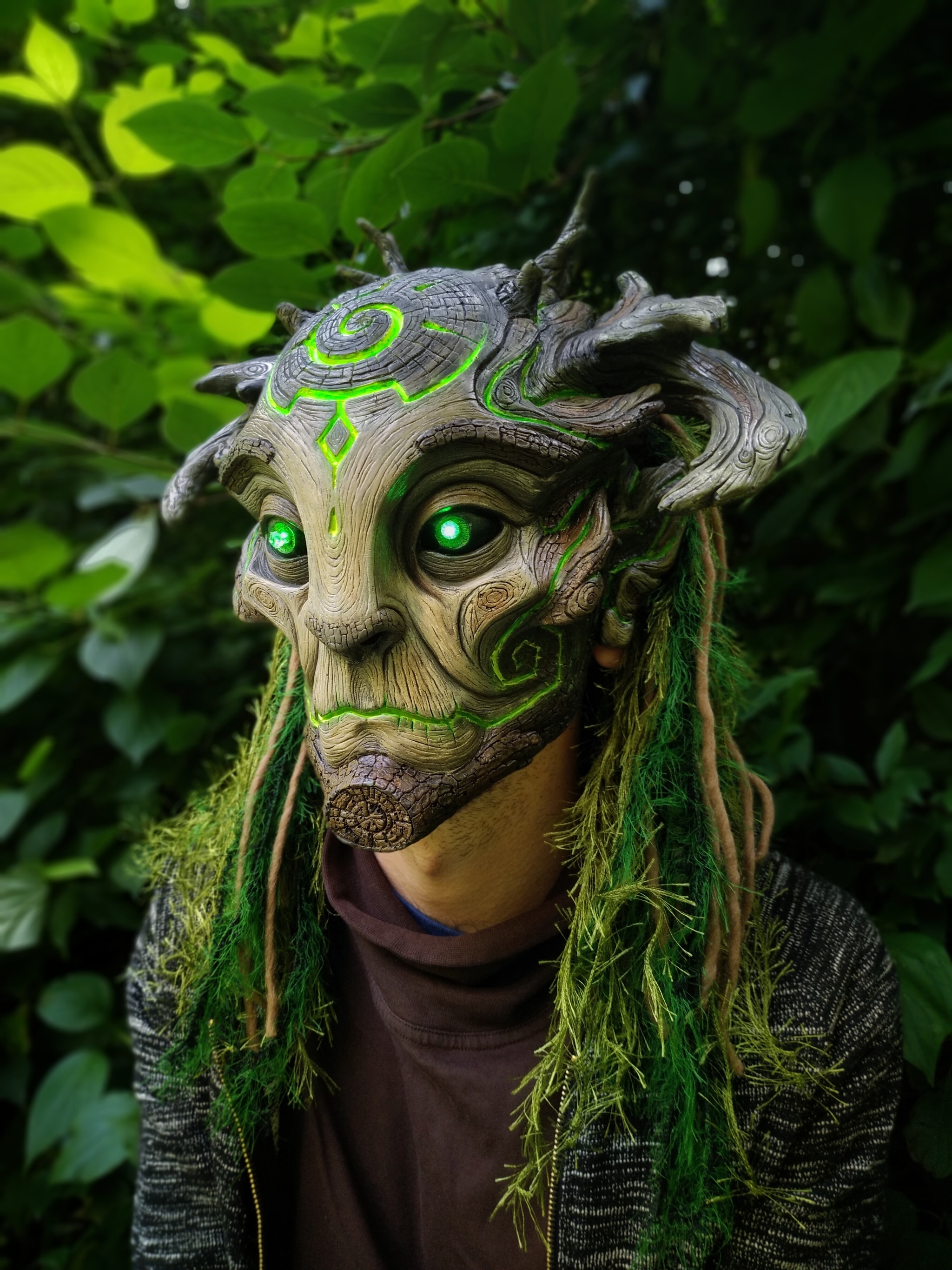 Tree Faun Mask - My, With your own hands, Mask, Masquerade, Fantasy, Halloween costume, Cosplay, Faun, Sculpture, Plasticine, Plastic, Casting, Fantasy, Longpost, Needlework without process