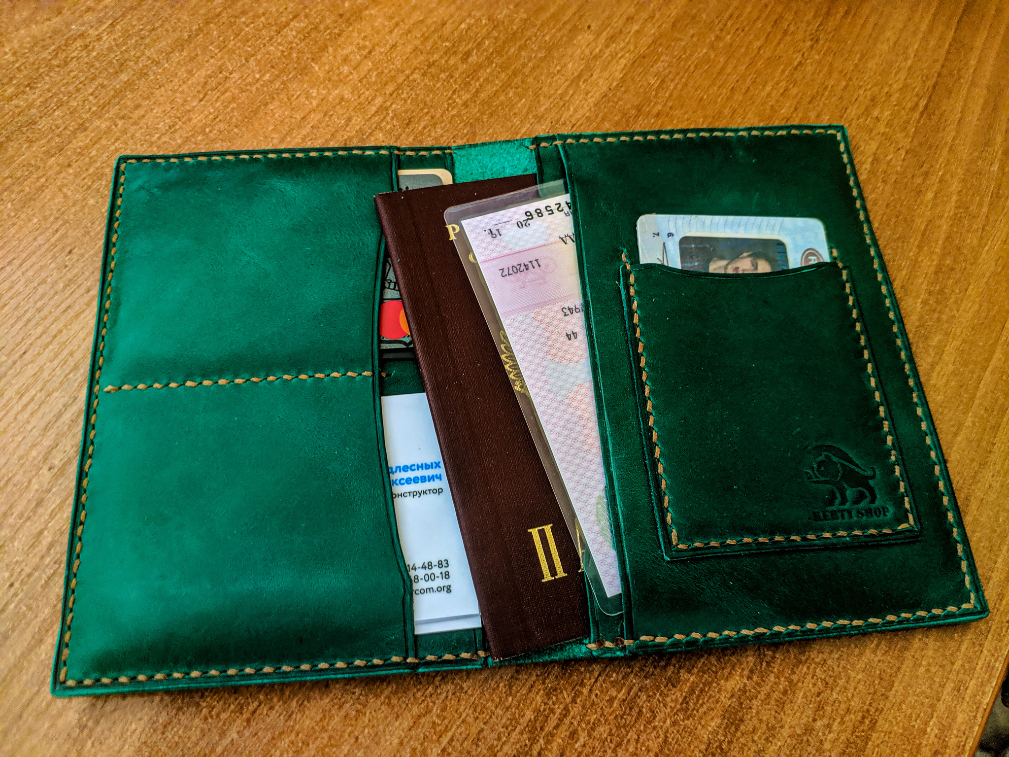 Dockholder or car document holder - My, Purse, Leather products, Handmade, Longpost, Needlework without process