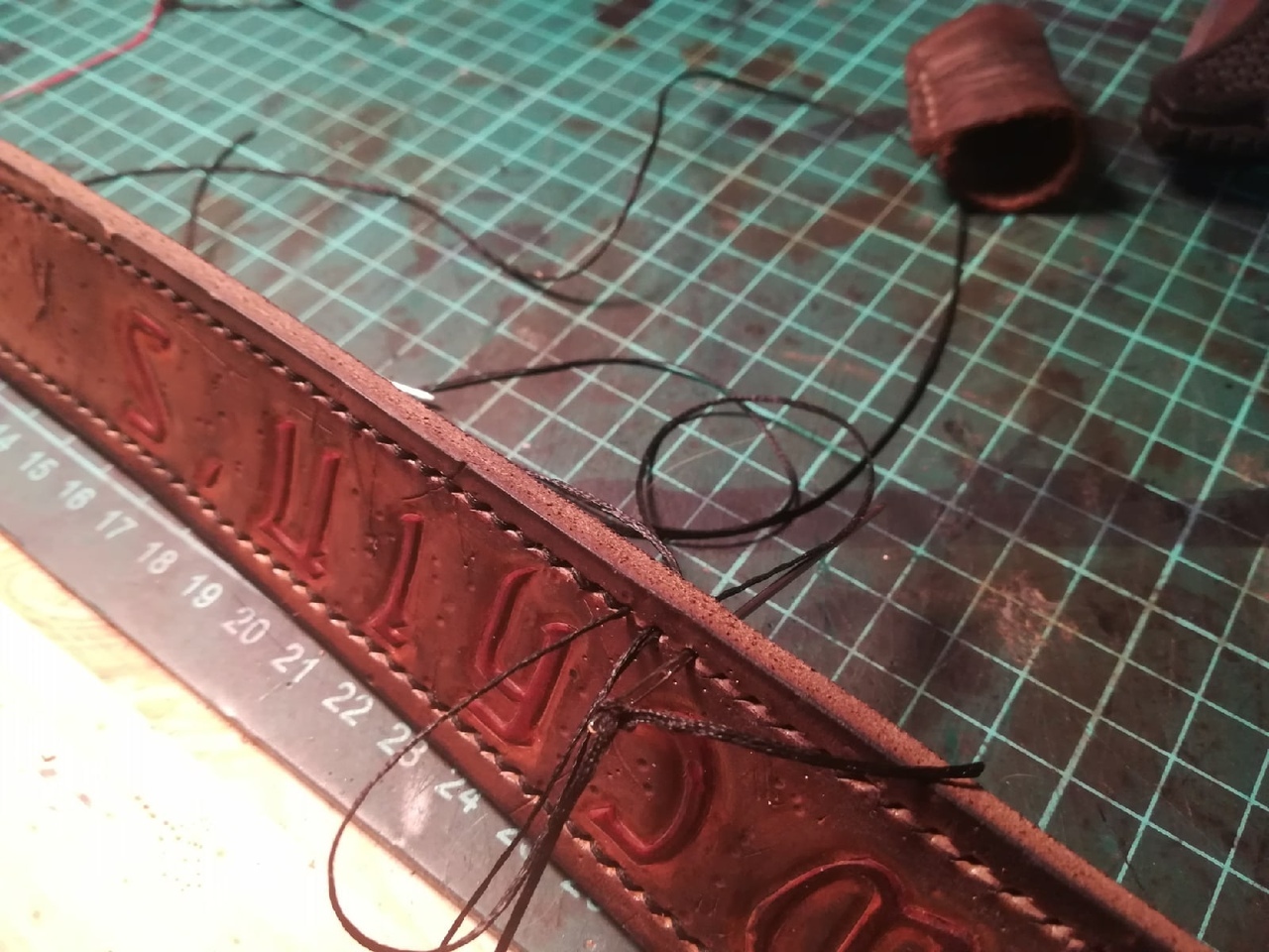 Making a Leather Belt with Biker Style Embossing - My, Leather products, Leather, Belt, Handmade, Creation, Italy, Motorcyclists, Moto, Attributes, Style, Motorcycles, Embossing on leather, Longpost, Needlework with process