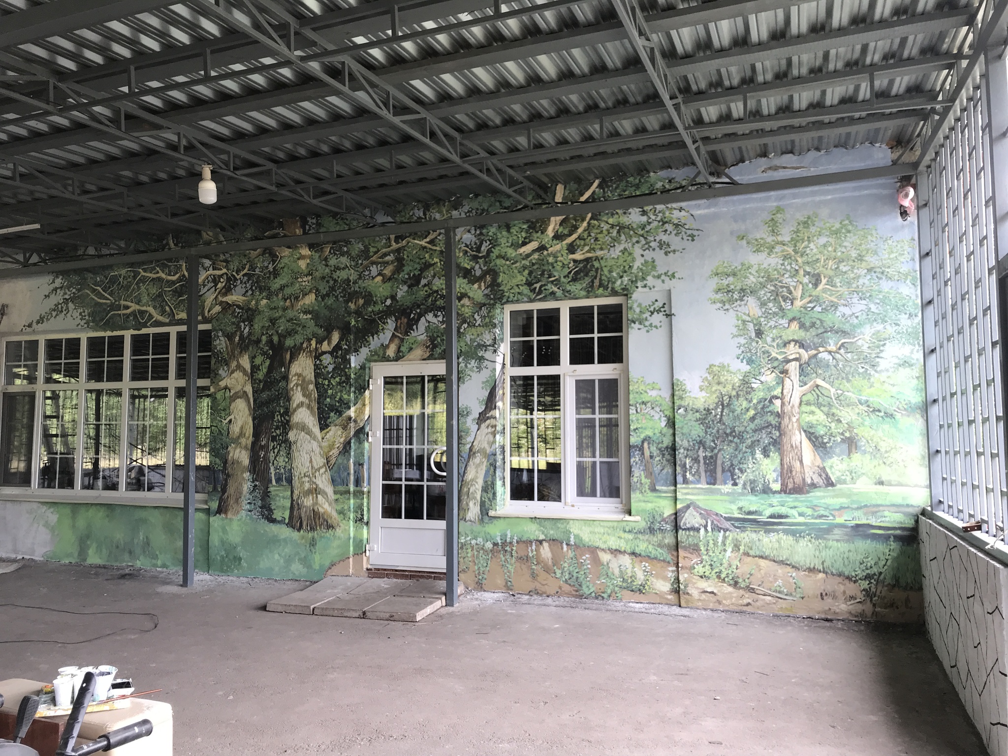 Wall painting based on a painting by I.I. Shishkin - My, Wall painting, Artist, Painting, Video, Longpost