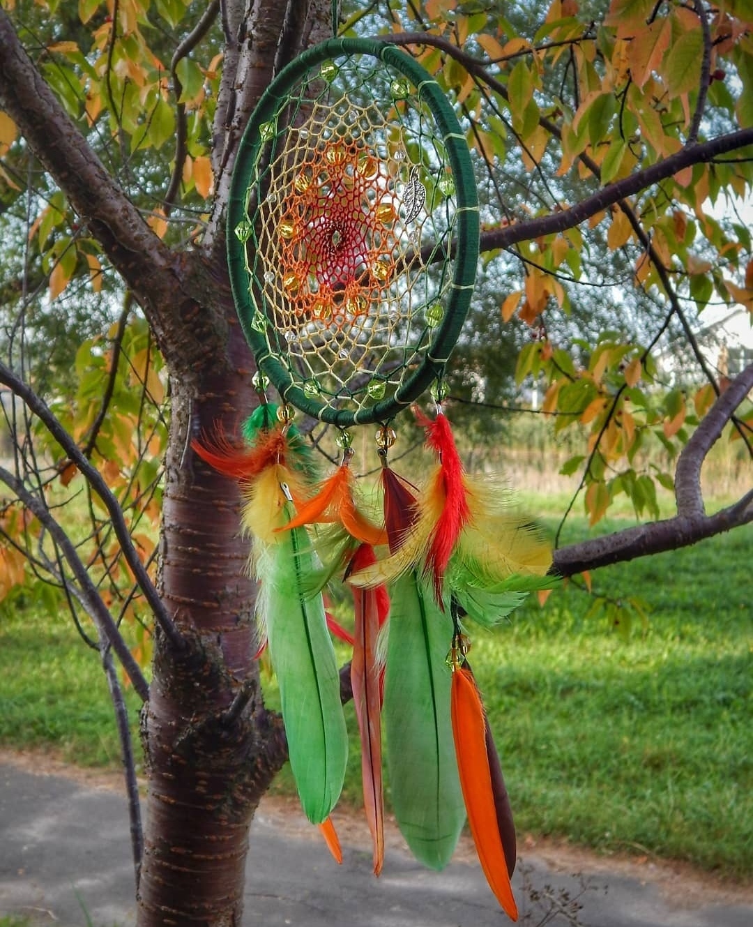 Dreamcatcher September - My, Dreamcatcher, Needlework without process, September, Friday tag is mine, Friday, Handmade, The photo, With your own hands, Longpost