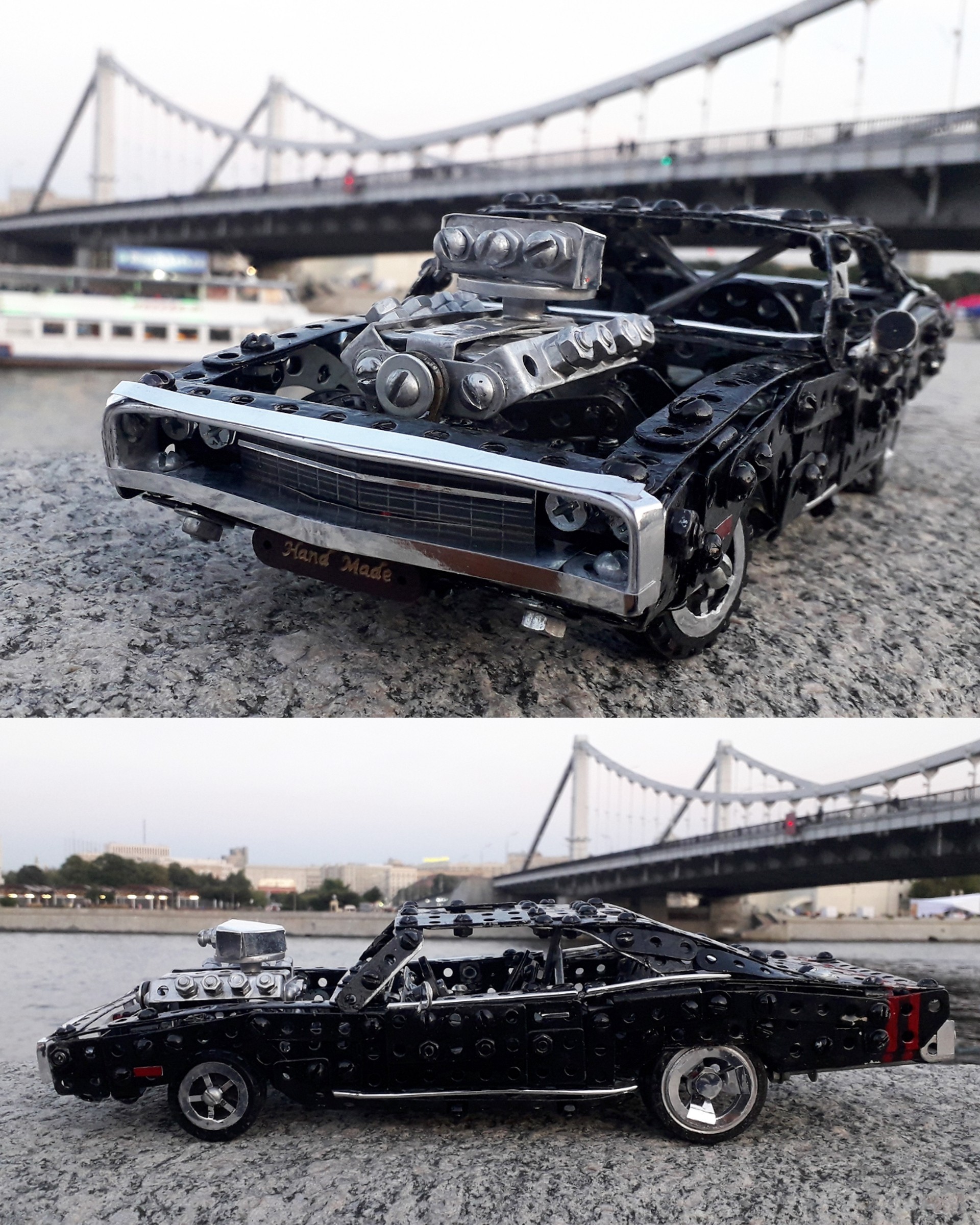 1970 Dodge Charger made from metal construction kit - My, Dodge, Dodge charger, Muscle car, Crimean bridge, Moscow, Modeling, Constructor