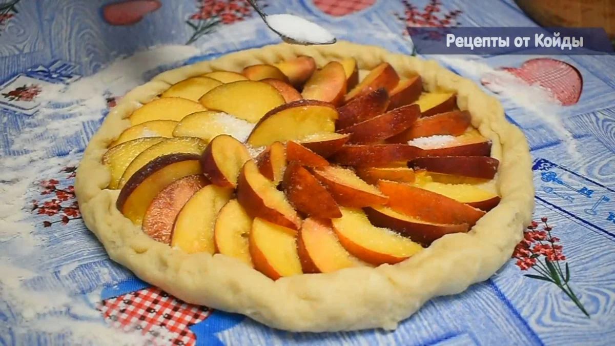 Галета с персиками. Вкусный рецепт пирога с фруктами | Пикабу