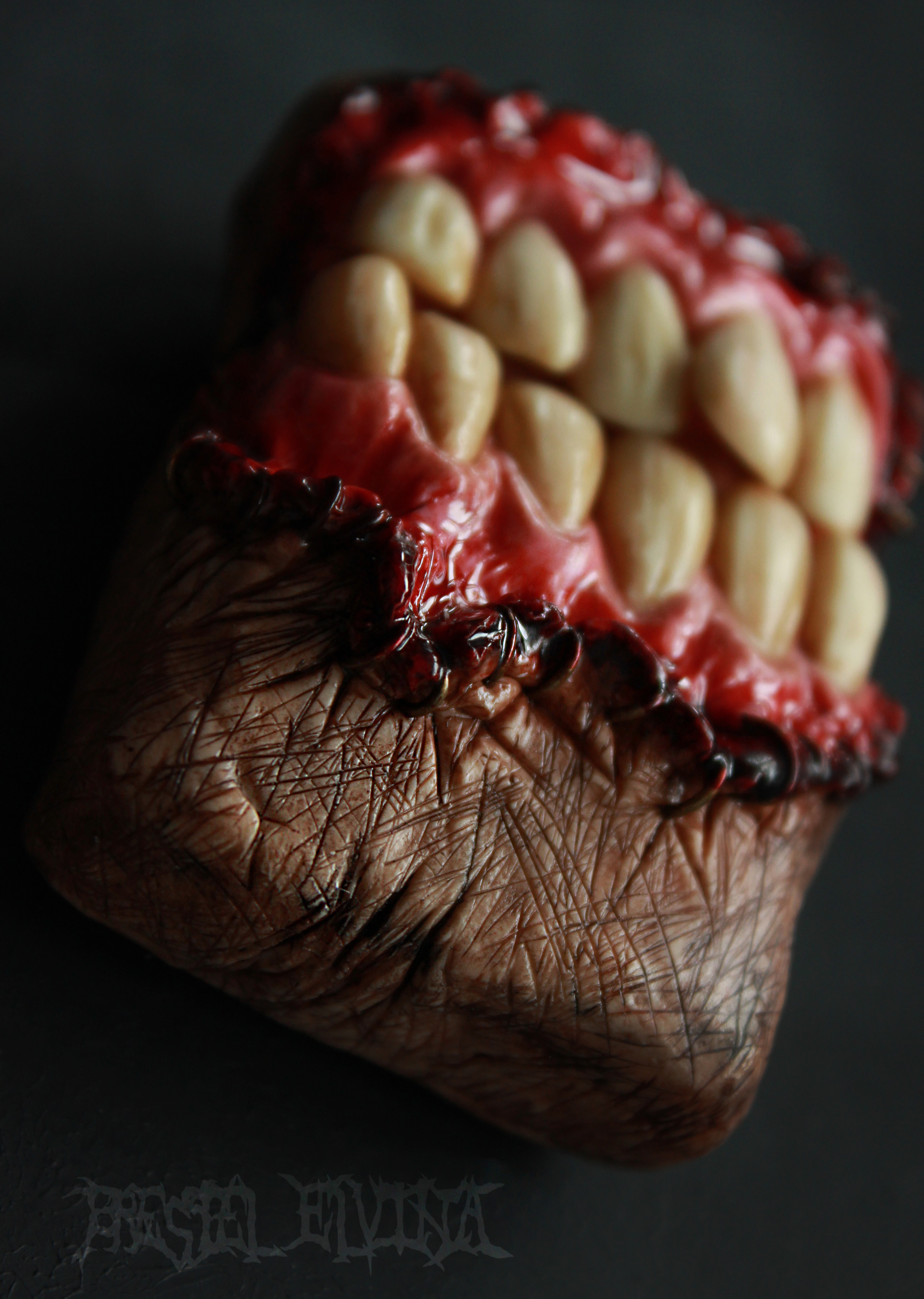 Lighter with polymer clay decor - My, Polymer clay, Kripota, Teeth, Lighter, Longpost, Needlework without process