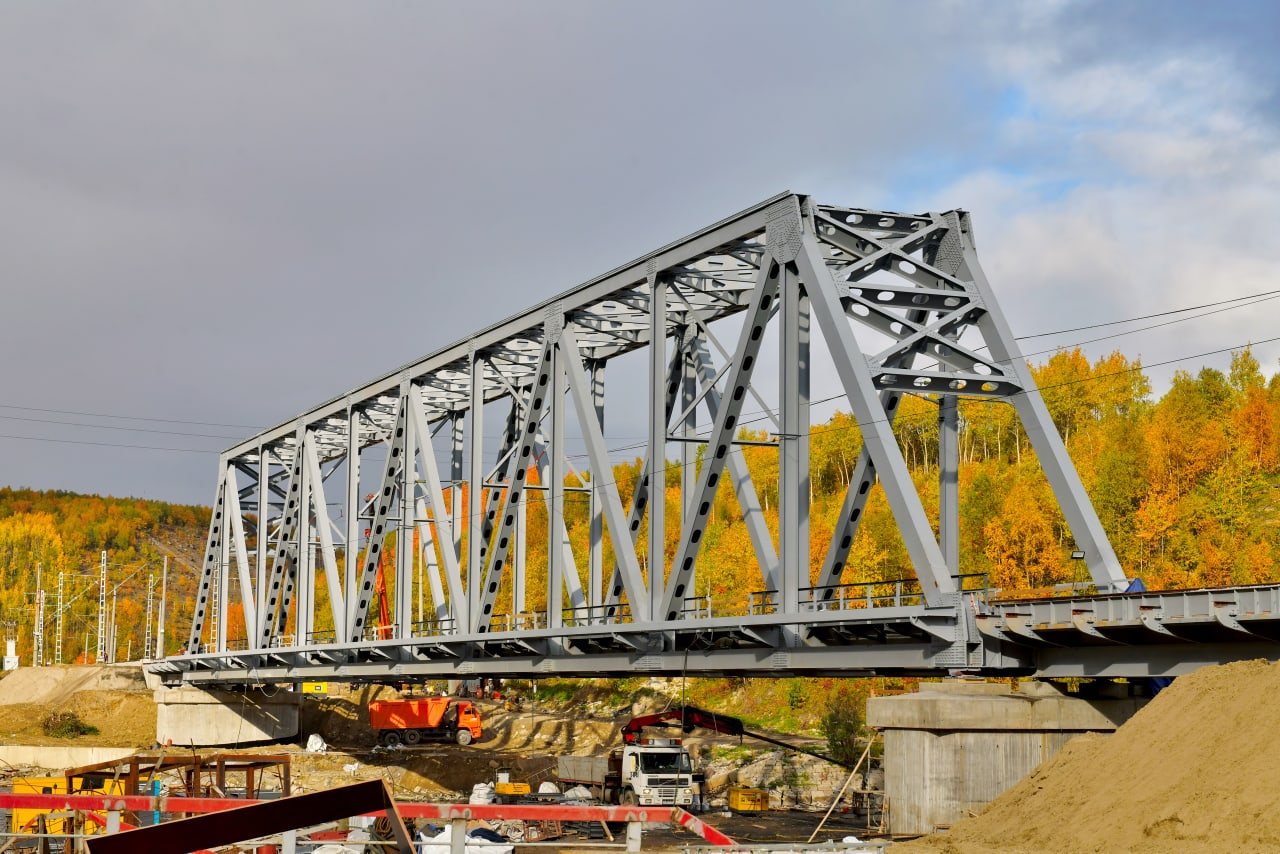 New bridge over Kola - City of Kola, Kola River, Murmansk region, Murmansk, Railway, Bridge, Longpost