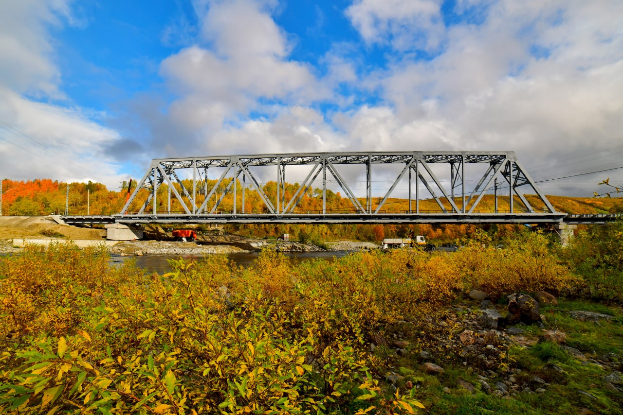 New bridge over Kola - City of Kola, Kola River, Murmansk region, Murmansk, Railway, Bridge, Longpost