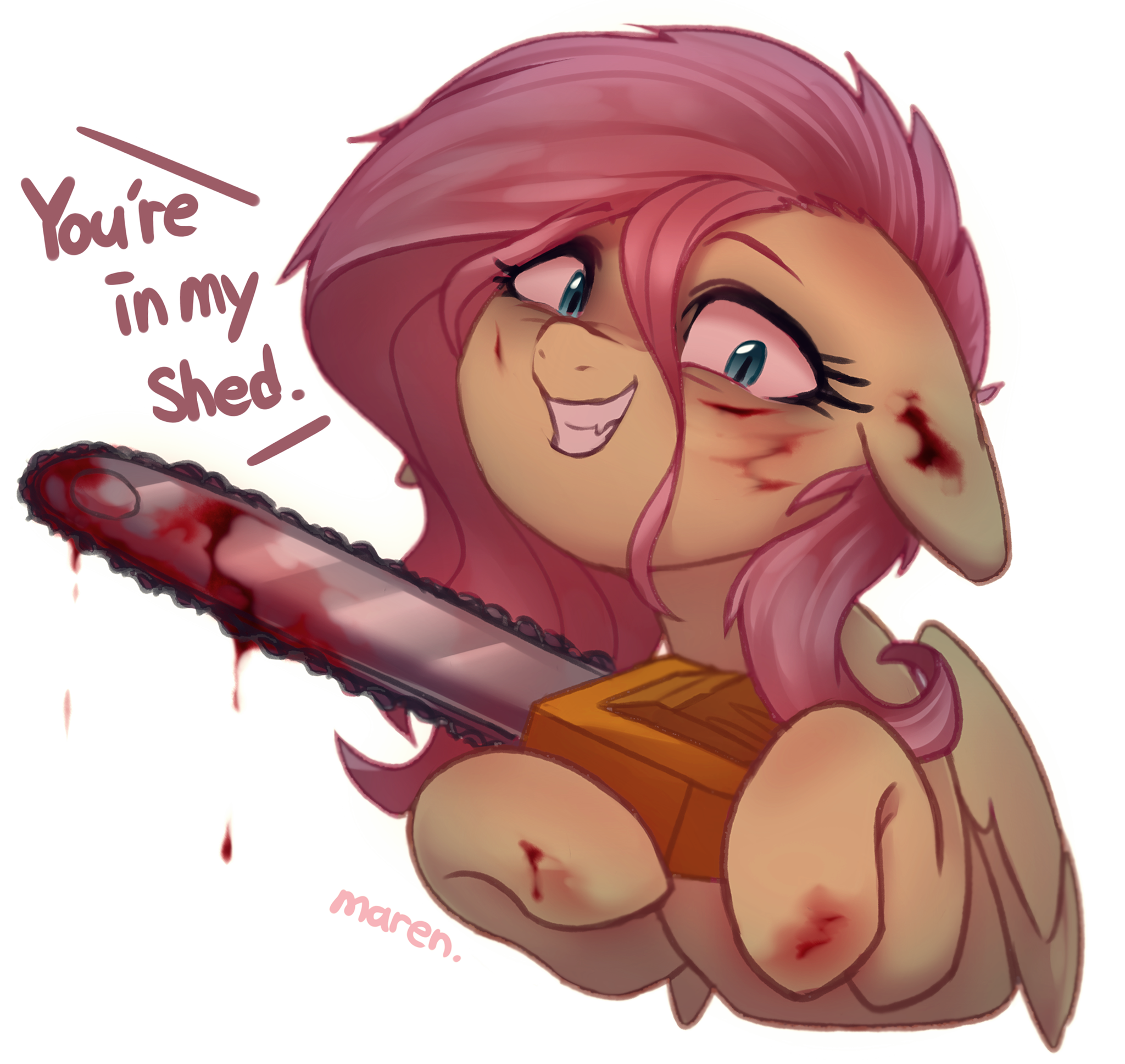 You're in my shed - My Little Pony, PonyArt, Fluttershy, Marenlicious, Semi-Grimdark