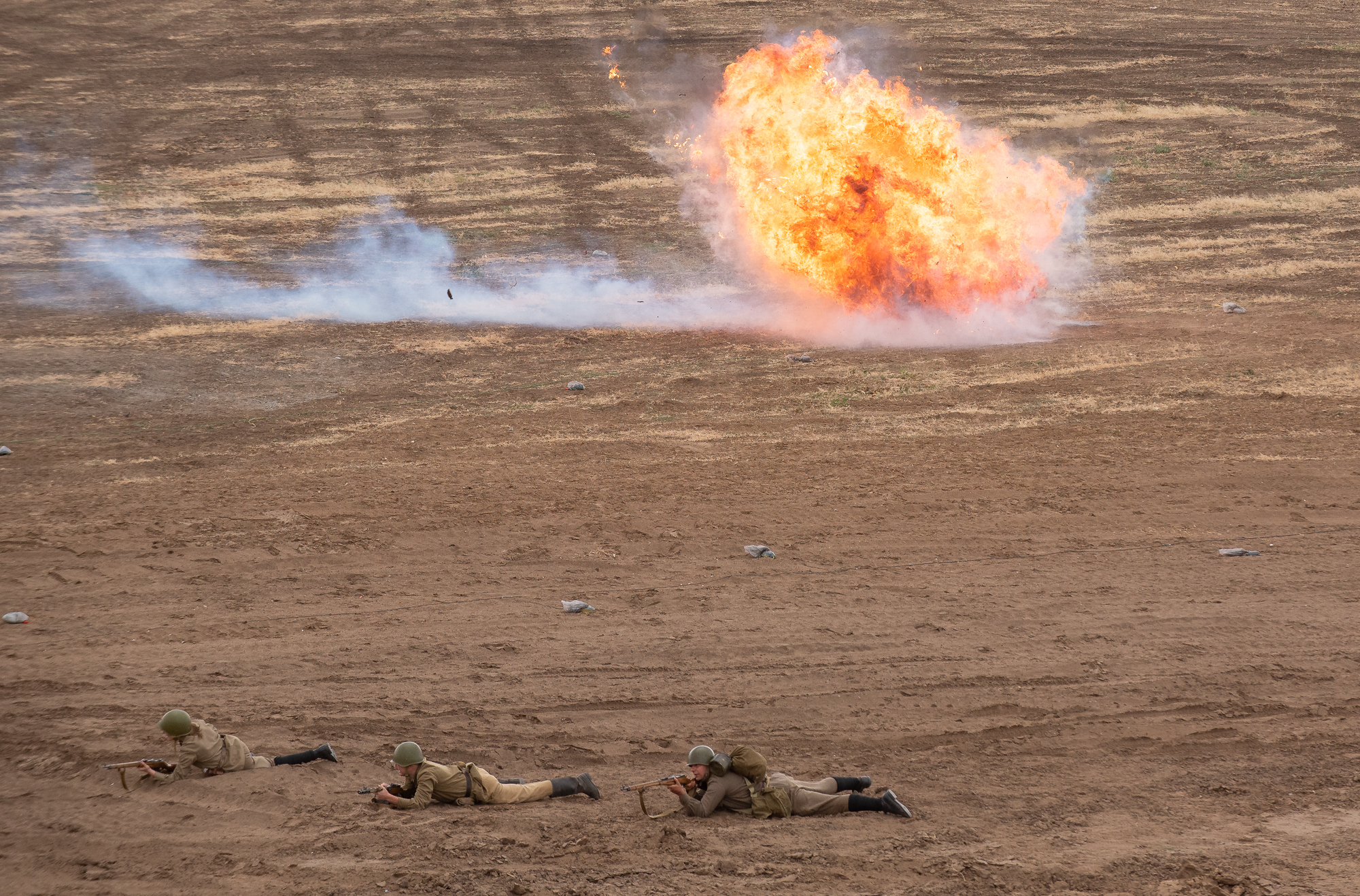 Photo report from the reconstruction of the battle for the banks of the Volga - The Path to Victory - My, The Great Patriotic War, Reconstruction, Reportage, They fought for their homeland, Longpost