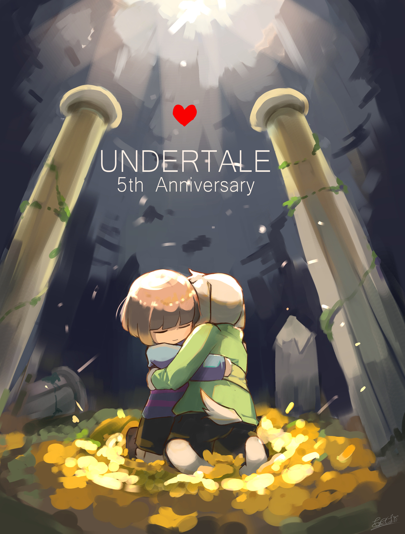 A collection of art in honor of the game's fifth anniversary - Undertale, Alltogether, Art, Games, Anniversary, Longpost