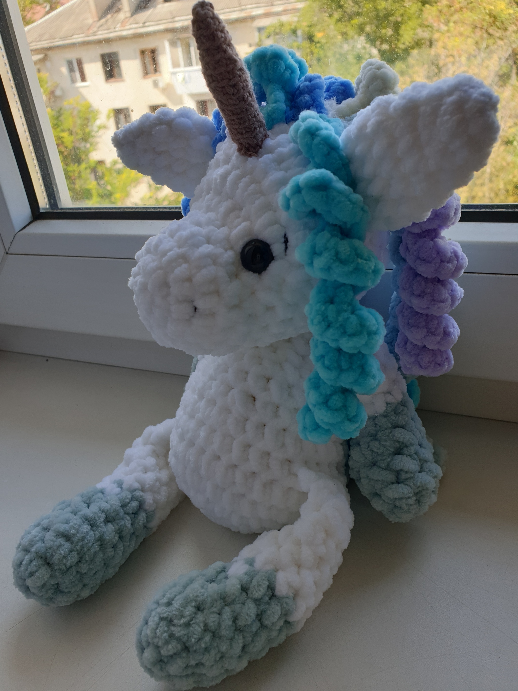 My first knitted toys - My, Needlework without process, Crochet, Unicorn, Pumpkin, Toys, Hobby, Longpost