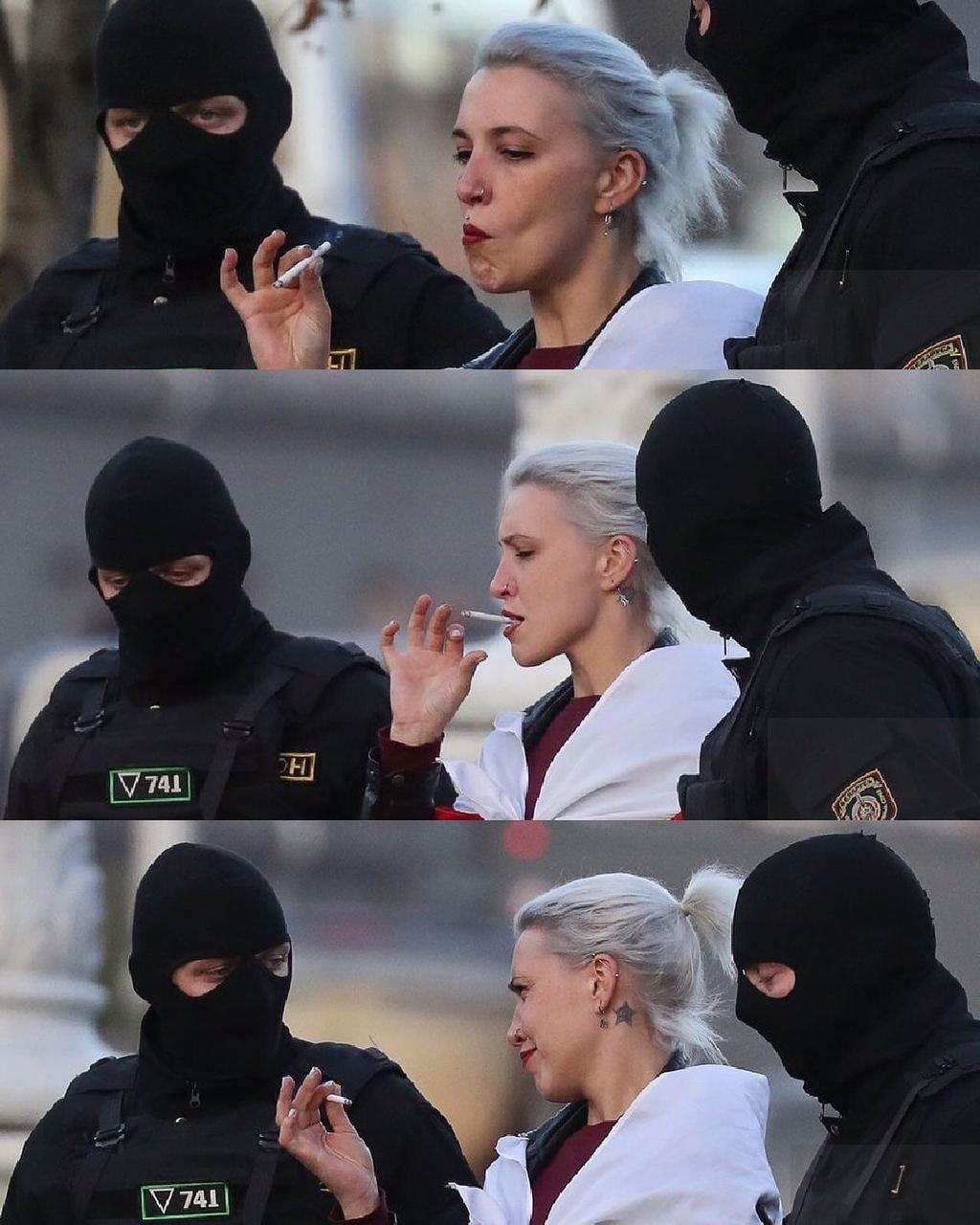 X - composure - Republic of Belarus, Protests in Belarus, Beautiful girl, Cigarettes, Calmness, Composure, Arrest, Politics