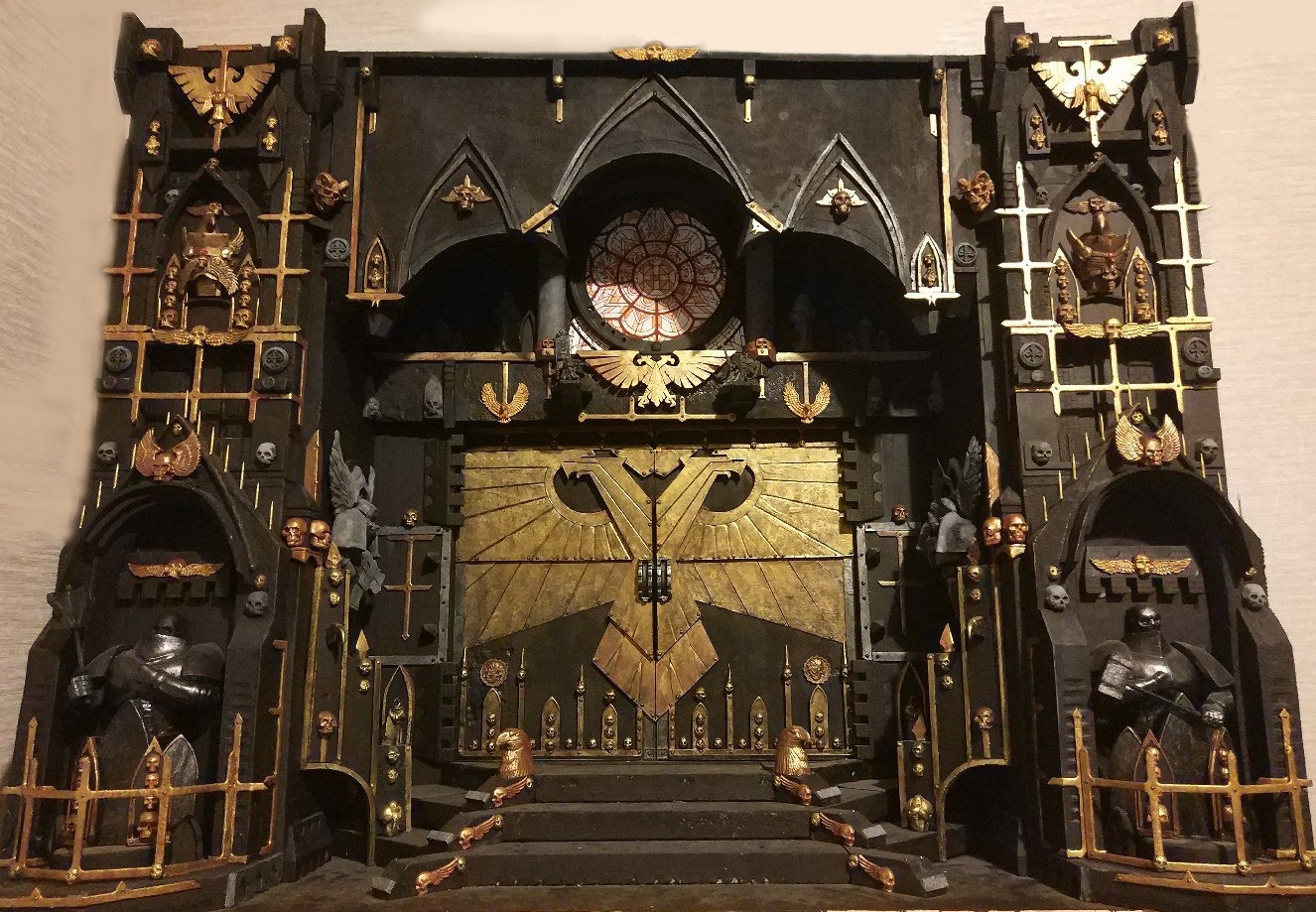 Stands based on the Warhammer 40k universe - My, Warhammer 40k, Modeling, Miniature, Painting miniatures, Hobby, Collecting, Architecture, Stand modeling, Longpost