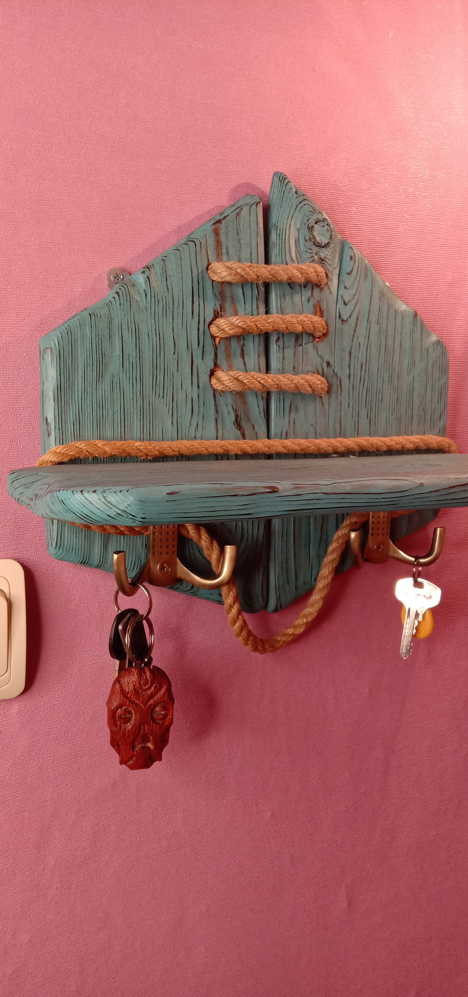 Key holder based on - My, Needlework without process, Woodworking, Housekeeper, Longpost