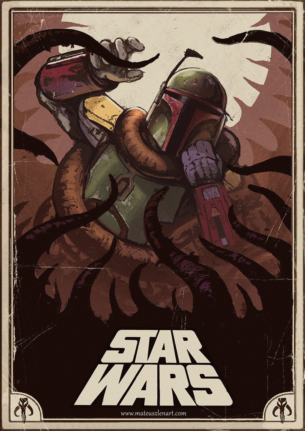 STAR WARS - Art, Fan art, Darth vader, Luke Skywalker, Boba Fett, Star Wars, Poster, Longpost