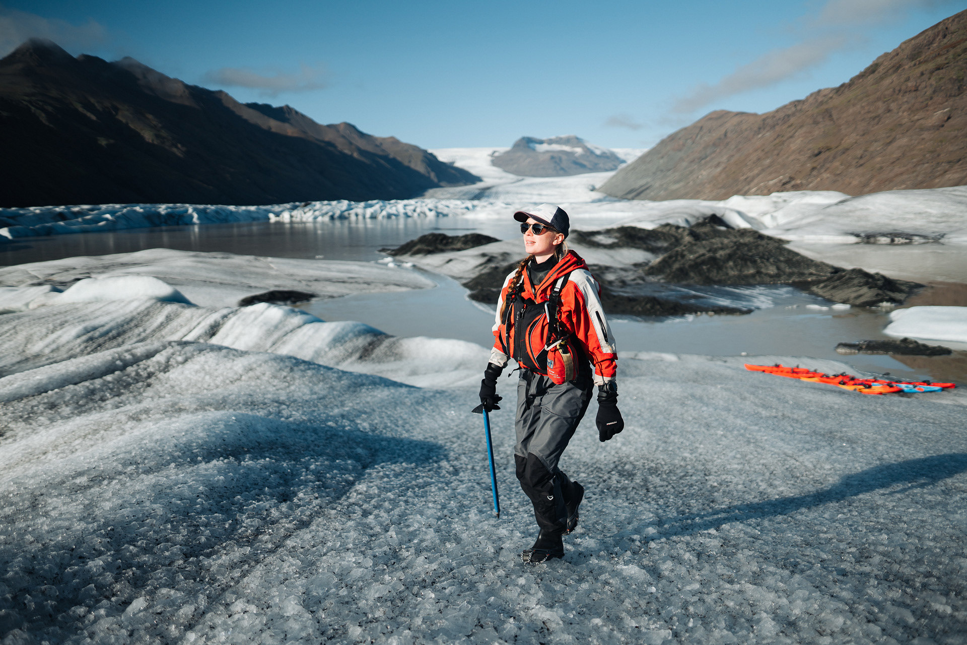 Small icebreakers in the lagoon of the Heinabergson glacier - My, Iceland, Travels, Kayak, Iceberg, glacial lake, Lagoon, Longpost