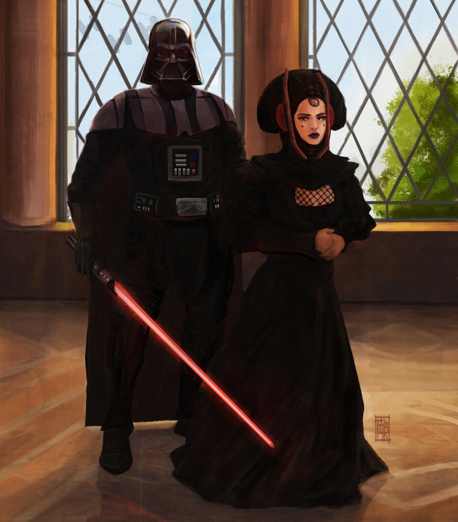 Sith King and Queen - Арт, Фан-Арт, Star Wars, Ситхи, Дарт Вейдер, Падме Амидала