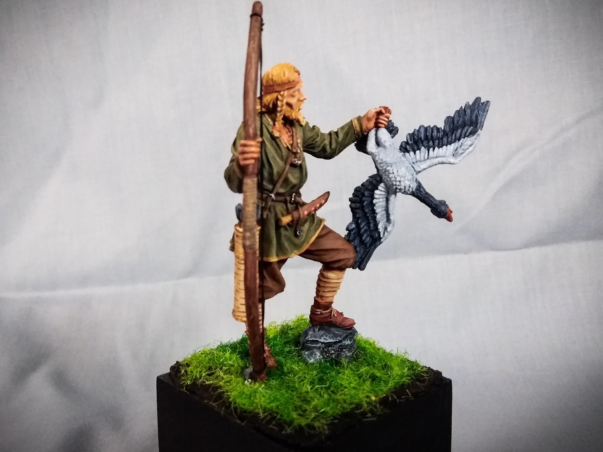 Painted Viking with a goose, scale 54mm - My, Painting, Tin soldiers, Hobby, With your own hands, Needlework without process, Викинги, Longpost