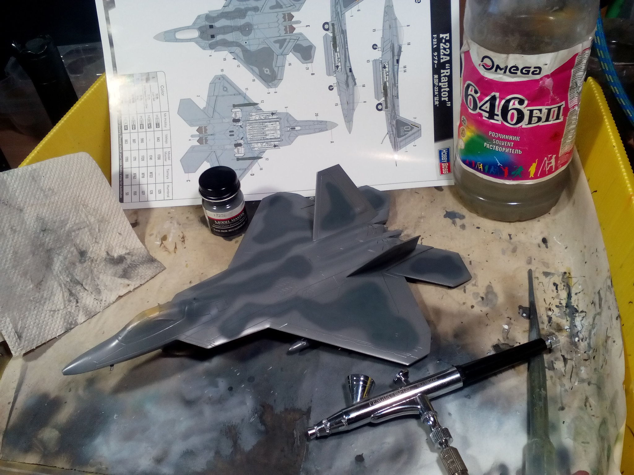 Lockheed-Martin F-22A Raptor, Hobby Boss, 1/72. Заметки по сборке - Моё, Стендовый моделизм, Сборная модель, Хобби, Сборка, Аэрография, Рукоделие с процессом, Авиация, Истребитель, Длиннопост