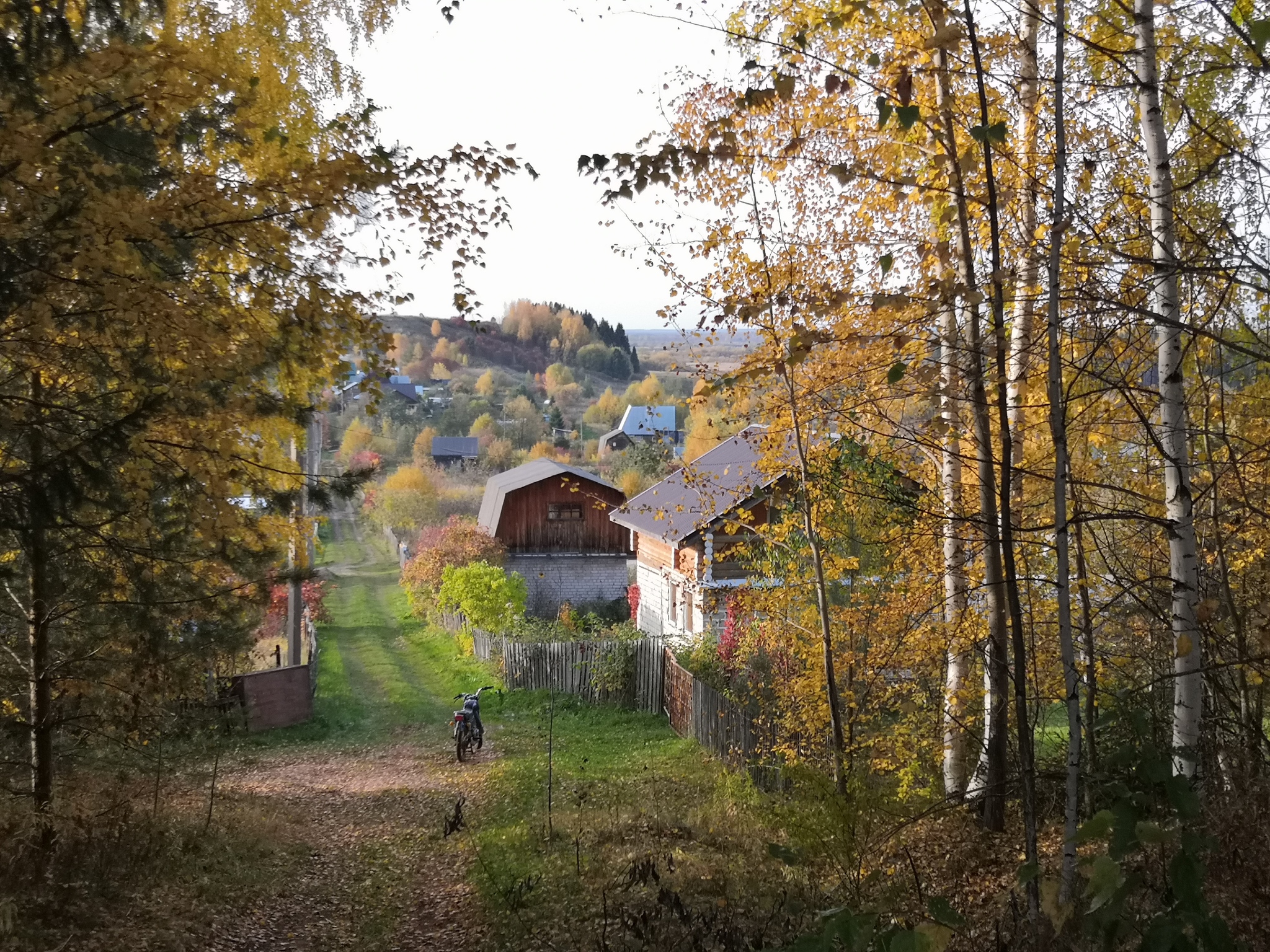 На мотоцикле, по проселкам (Кировская область) - Моё, Фотография, Осень, Деревня, Мото, Кировская область