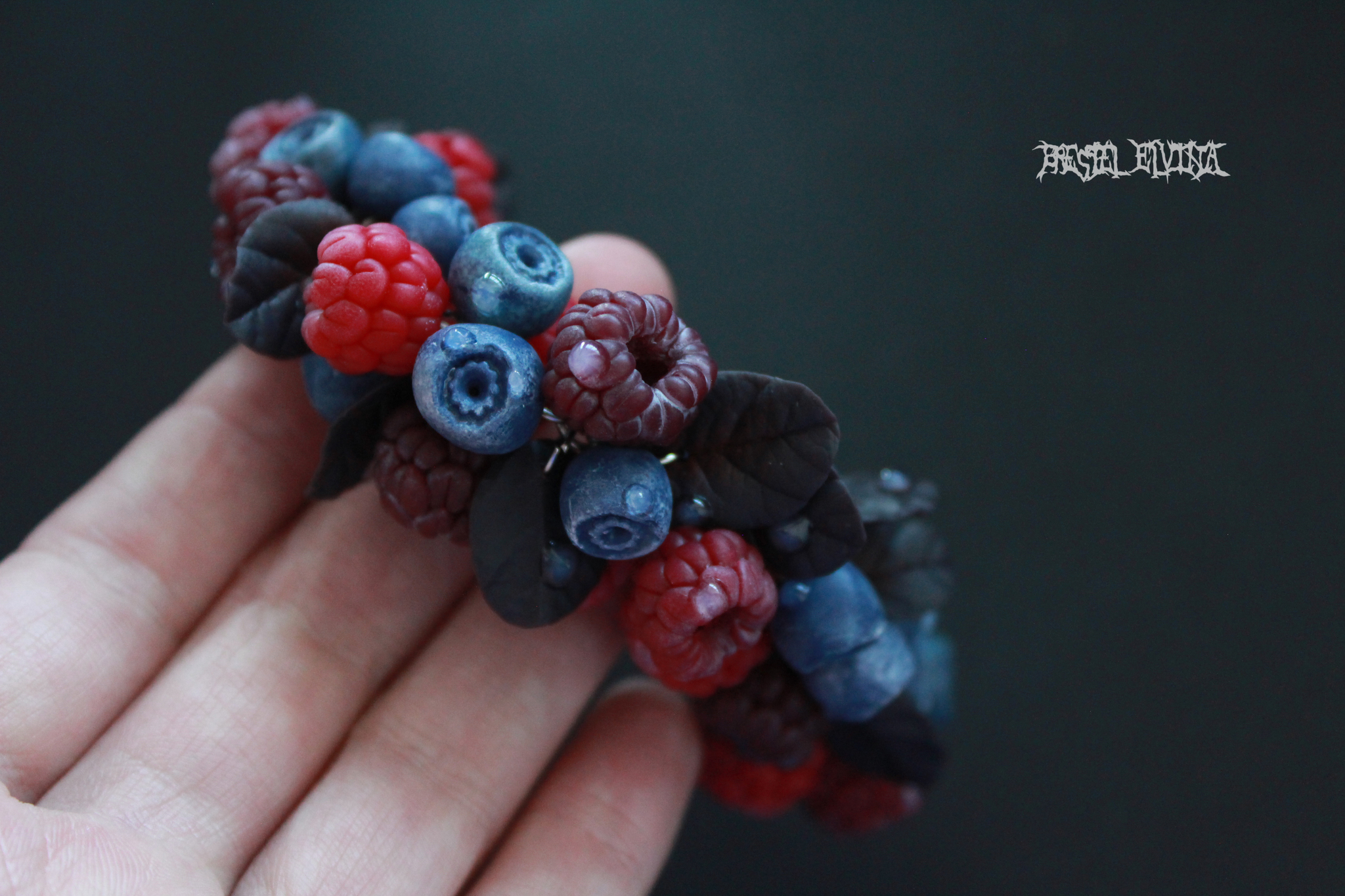 Berry bracelets made of polymer clay - My, Polymer clay, Longpost, Needlework without process, A bracelet, Bijouterie, Berries