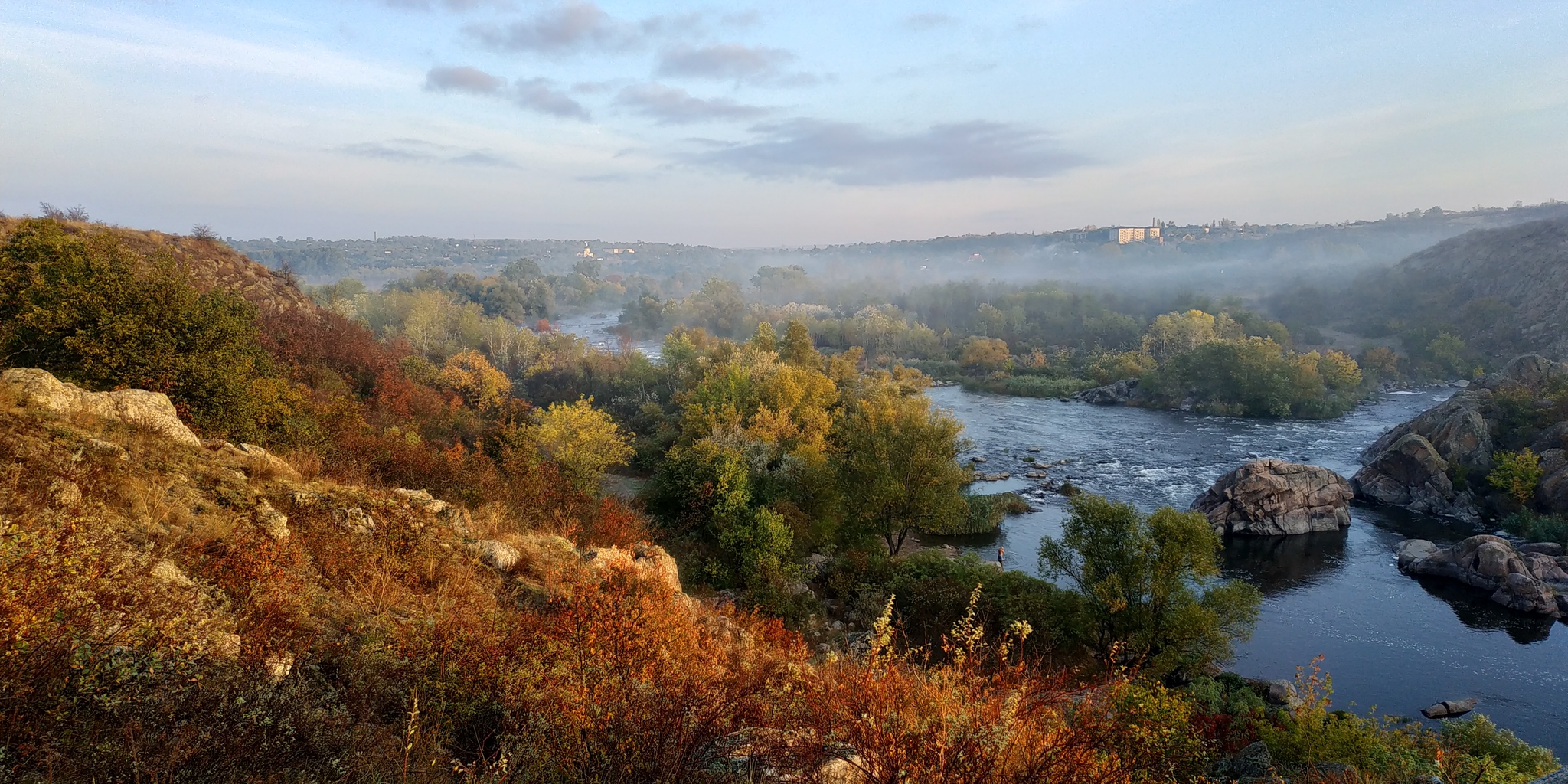 Dawn with fog over the Southern Bug this morning - My, The photo, Atmospheric, Nature, Fog, Longpost, beauty of nature