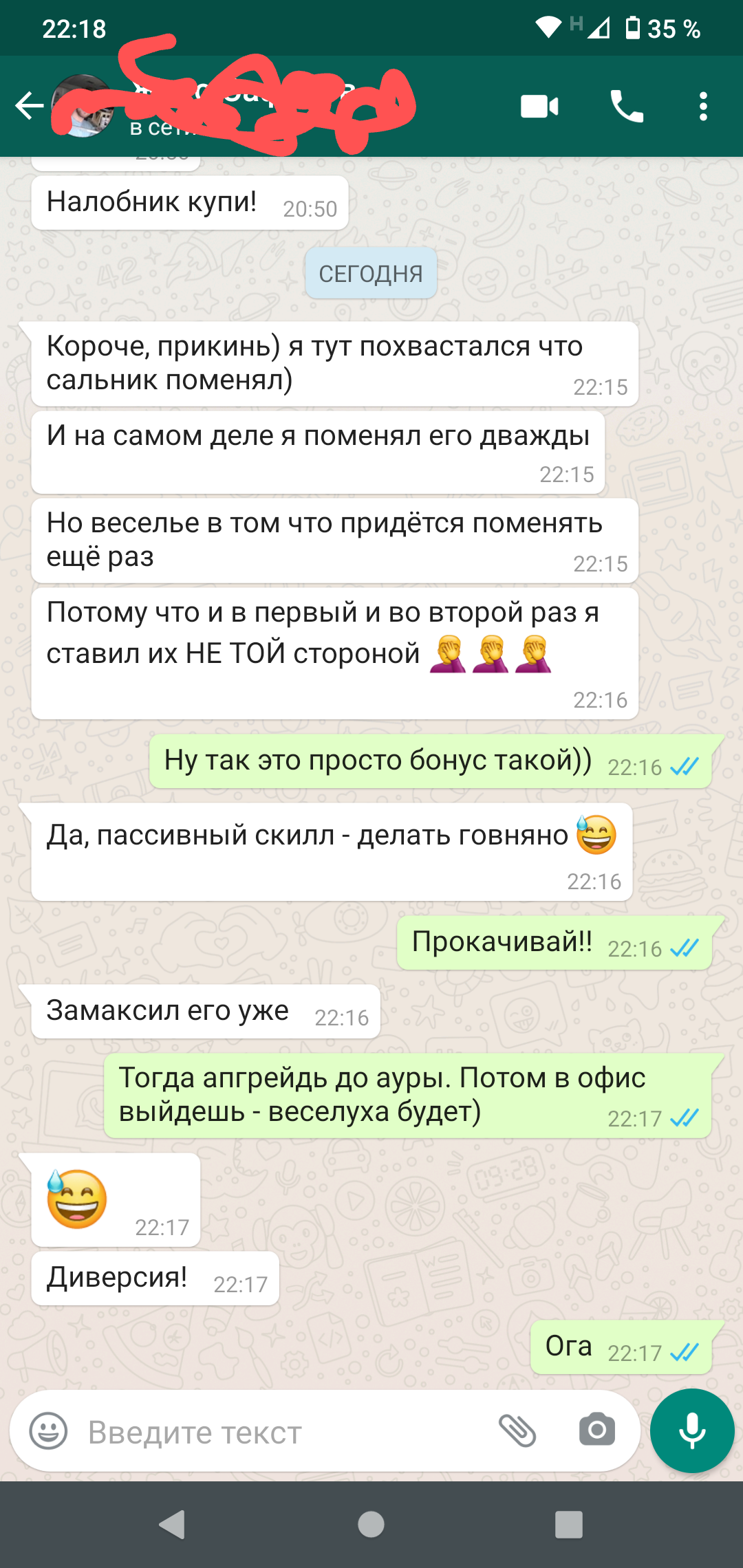 Диверсия - Моё, Скриншот, Whatsapp, Fail, Диверсия, Удаленная работа