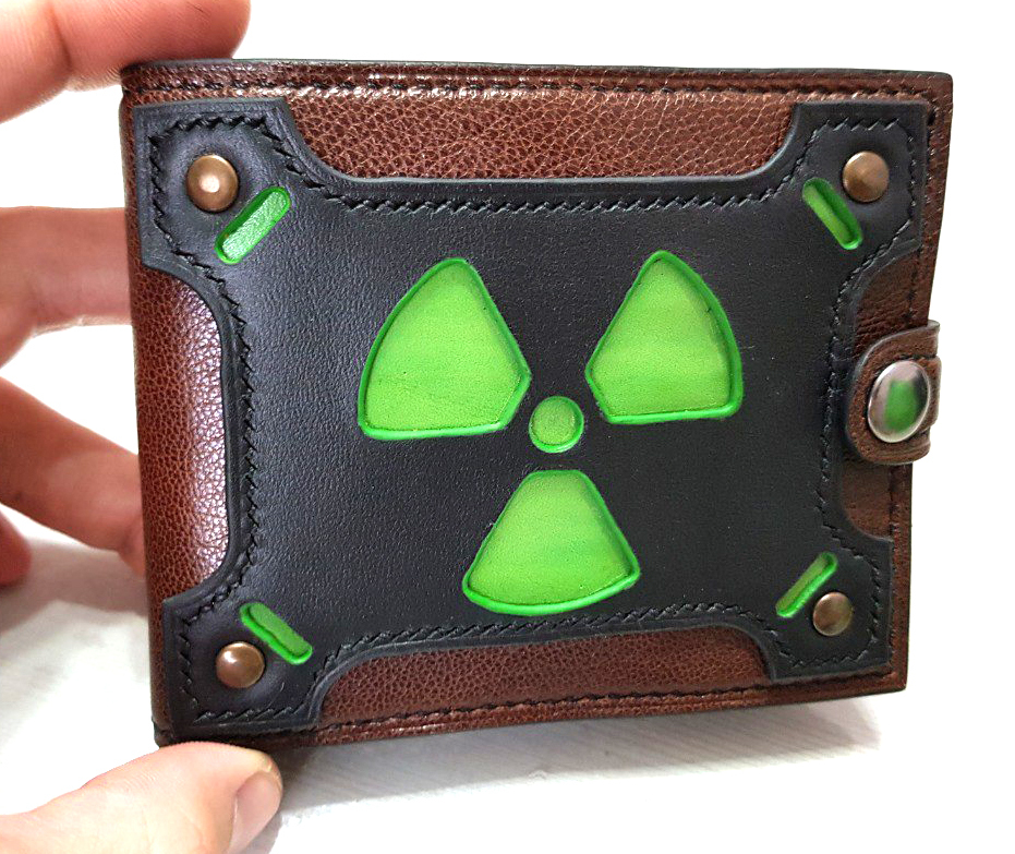 Nuclear wallet - My, Natural leather, With your own hands, Handmade, Leather products, Longpost, Hand seam, Needlework with process