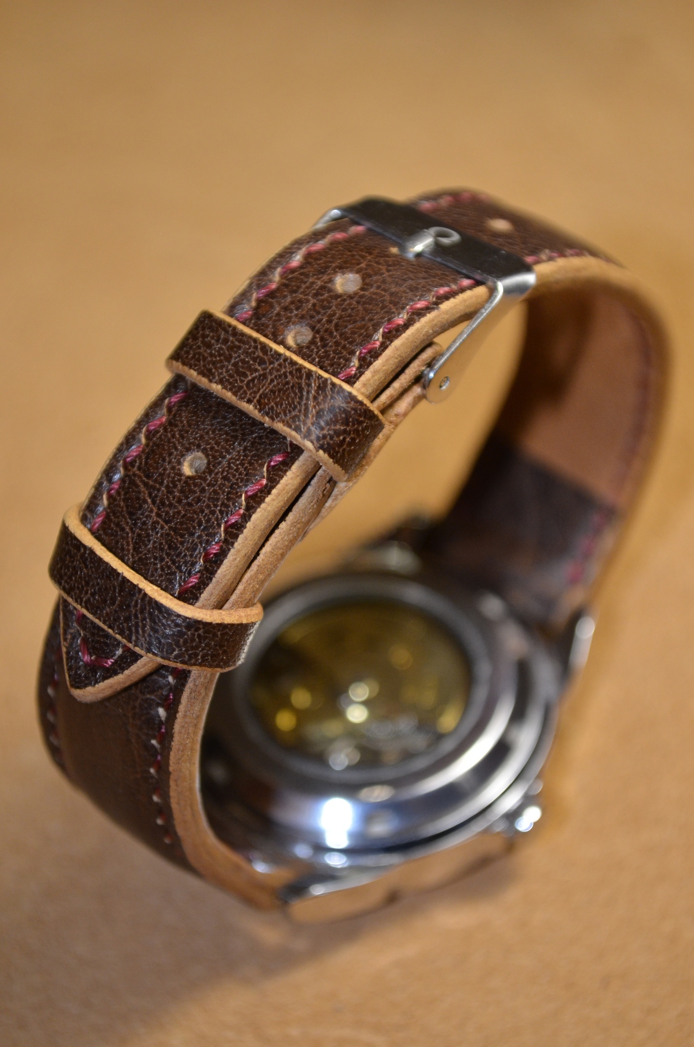 Classic watch strap - My, Needlework without process, Leather craft, Wrist Watch, Leather products, Handmade, Longpost