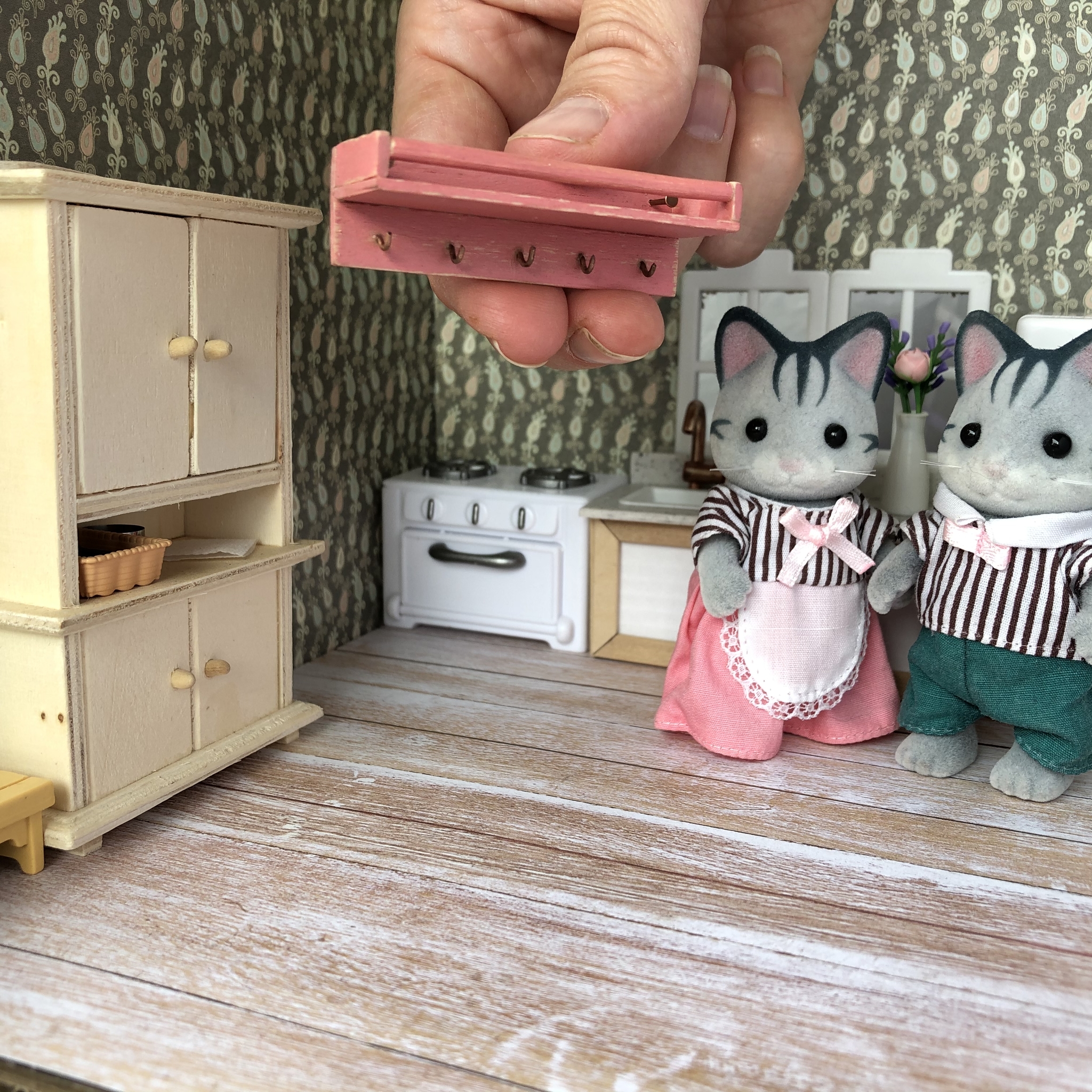 Small kitchen - My, Needlework with process, Dollhouse, Kitchen, Furniture, Toys, Polymer clay, Roombox, Video, Longpost