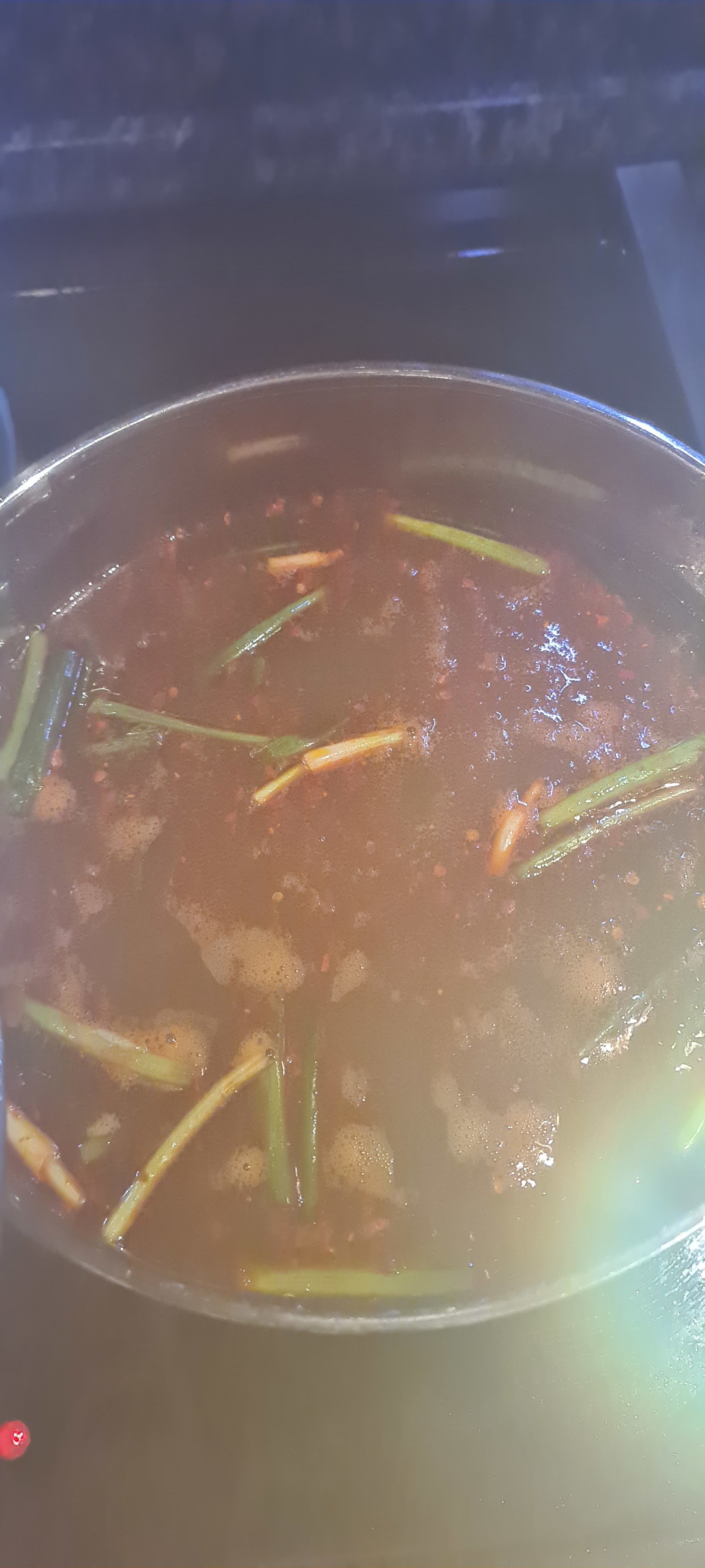 Korean spicy soup! - My, Chile, Spicy, Preparation, Soup, Longpost