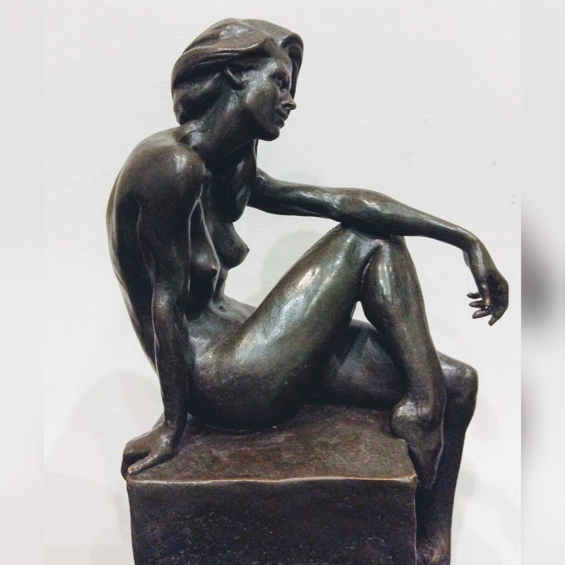 The sculpture of the girl is now in bronze! - NSFW, My, Sculpture, Bronze, Beautiful girl, Longpost, Needlework without process