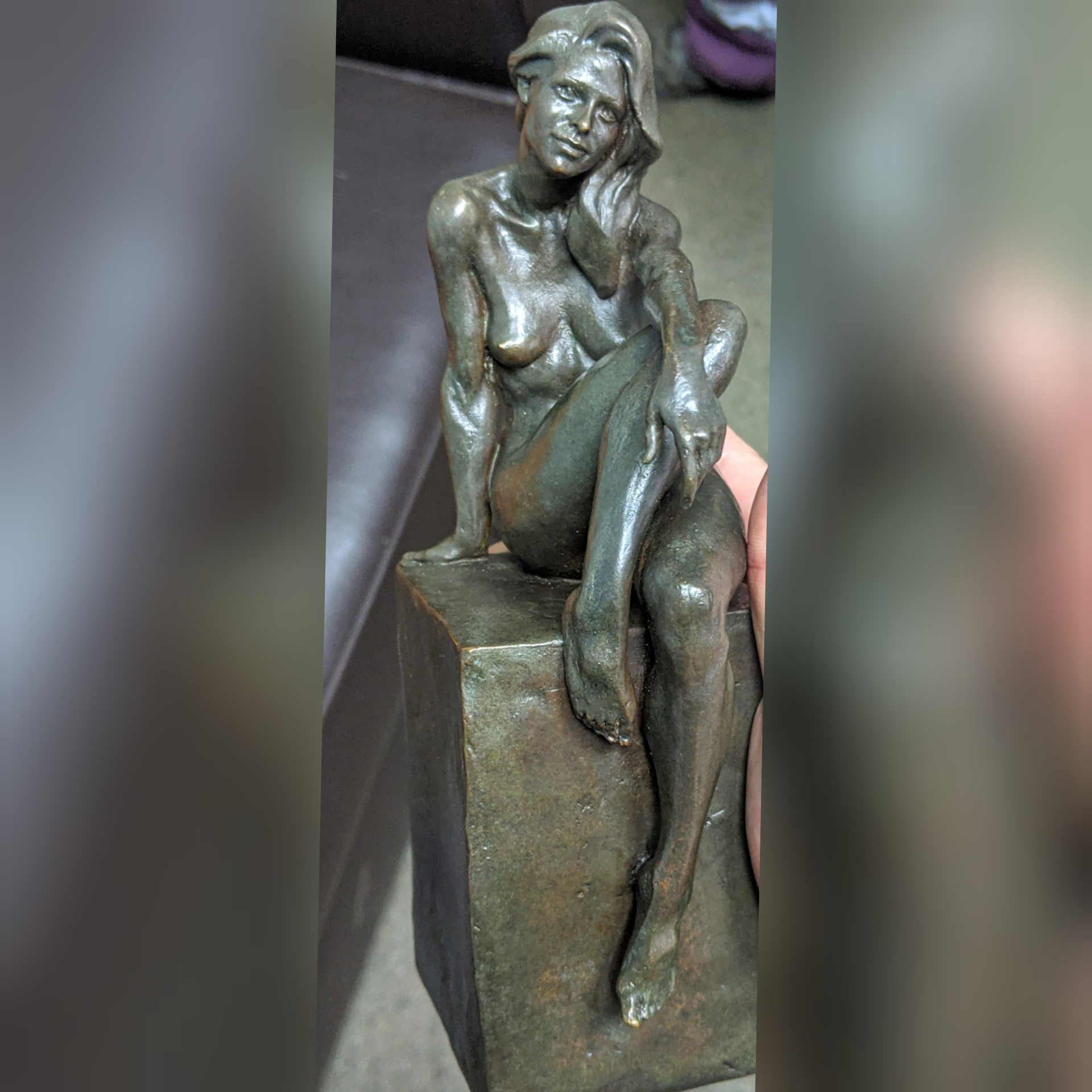 The sculpture of the girl is now in bronze! - NSFW, My, Sculpture, Bronze, Beautiful girl, Longpost, Needlework without process