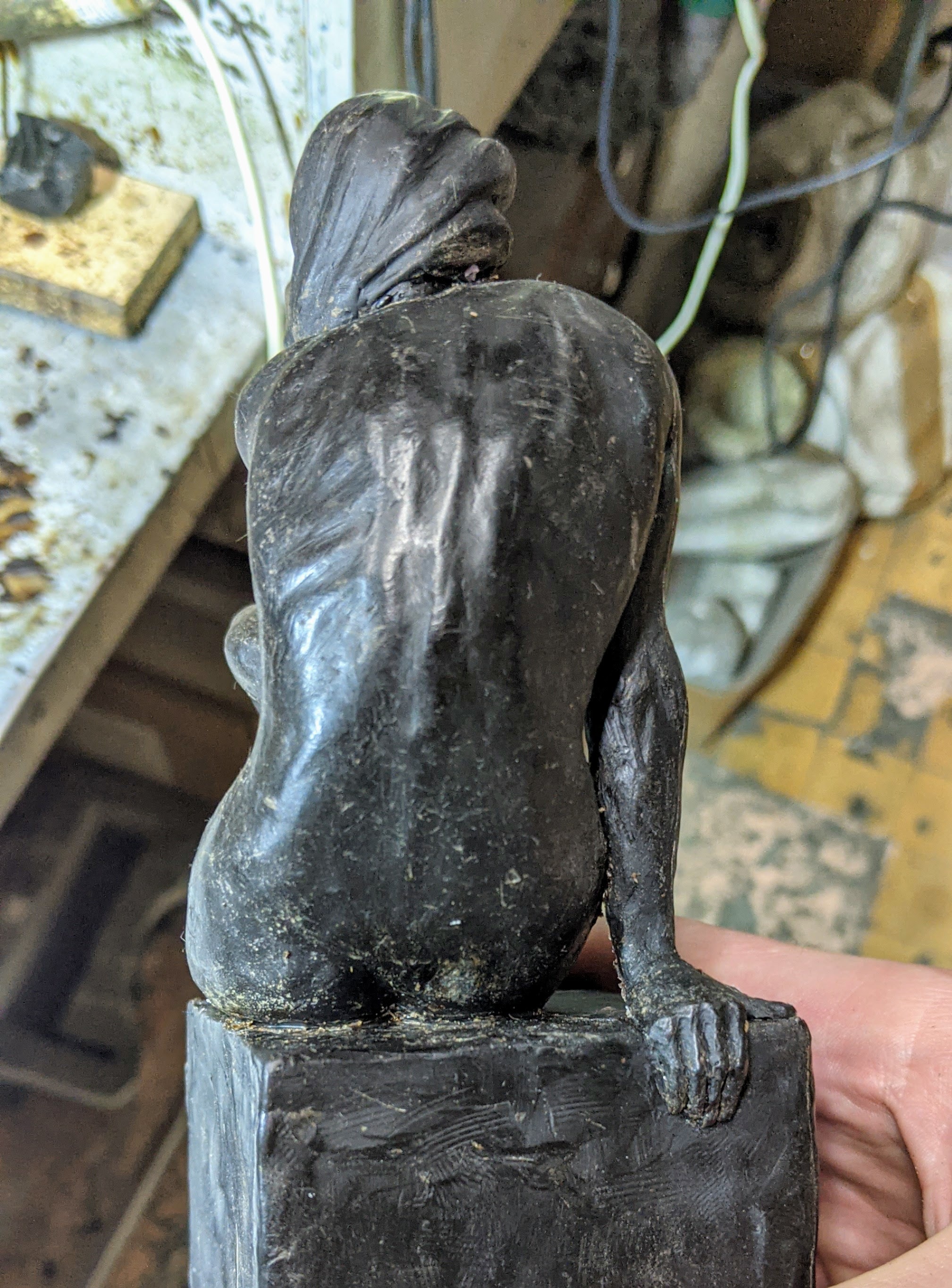 The sculpture of the girl is now in bronze! - NSFW, My, Sculpture, Bronze, Beautiful girl, Longpost, Needlework without process