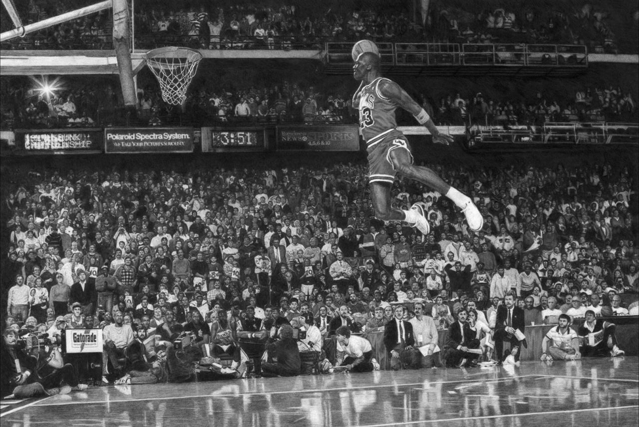 The editor spent 250 hours on the pencil drawing - Reddit, Pencil drawing, Michael Jordan, Basketball