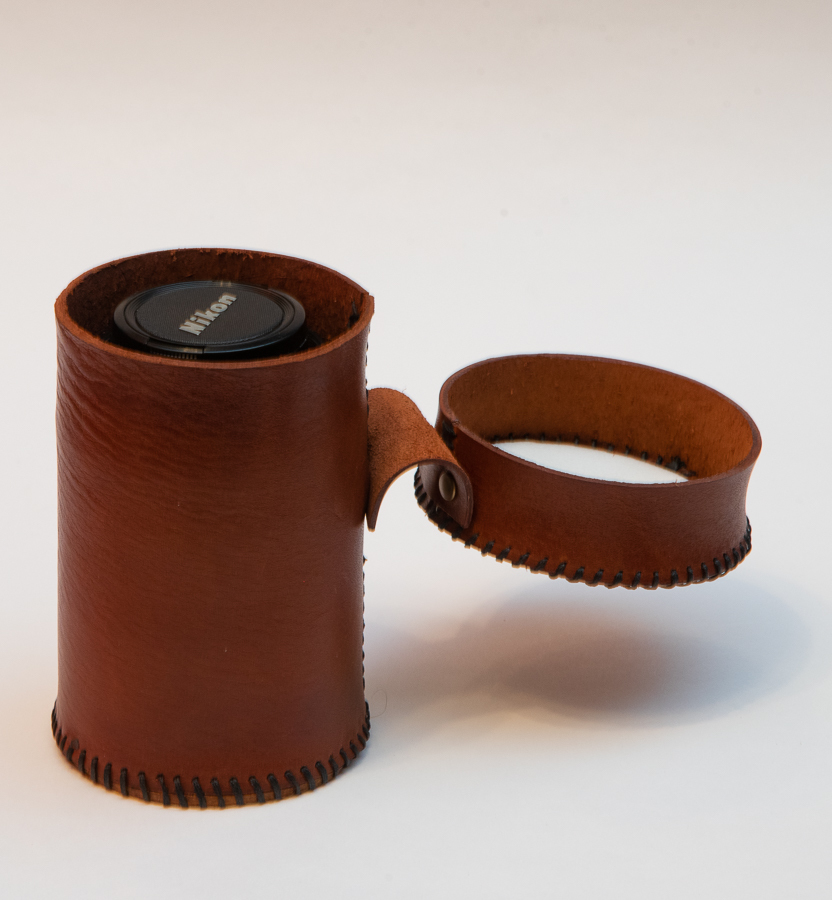 Lens case - My, Leather, Chest, Straight arms, Longpost, Needlework without process, Leather products, Leather craft