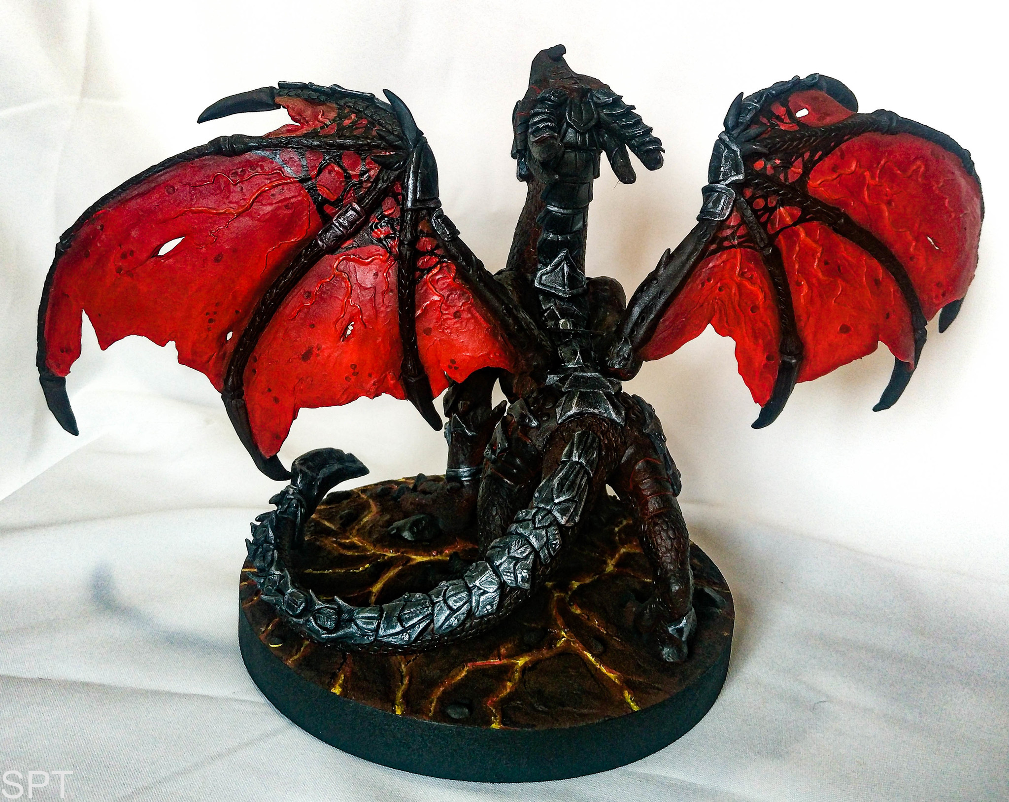 Deathwing based on Warcraft - My, Handmade, World of warcraft, Warcraft, Polymer clay, Velvet plastic, Blizzard, Sculpture, Creation, Longpost, Deathwing