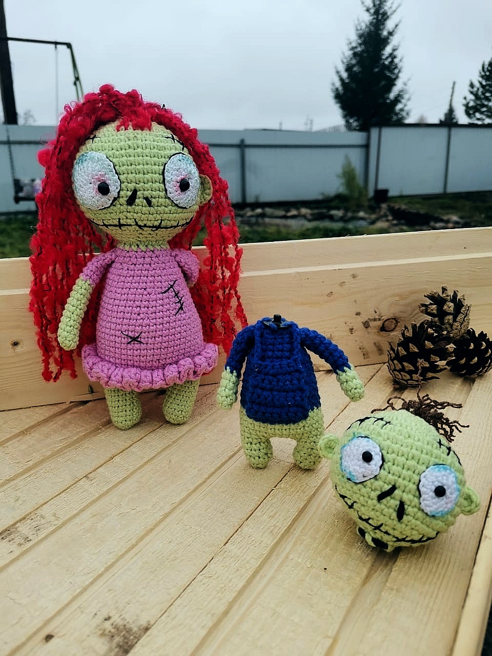 Knitted zombies - My, Knitting, Crochet, Knitted toys, Toys, Longpost, Zombie, Needlework without process