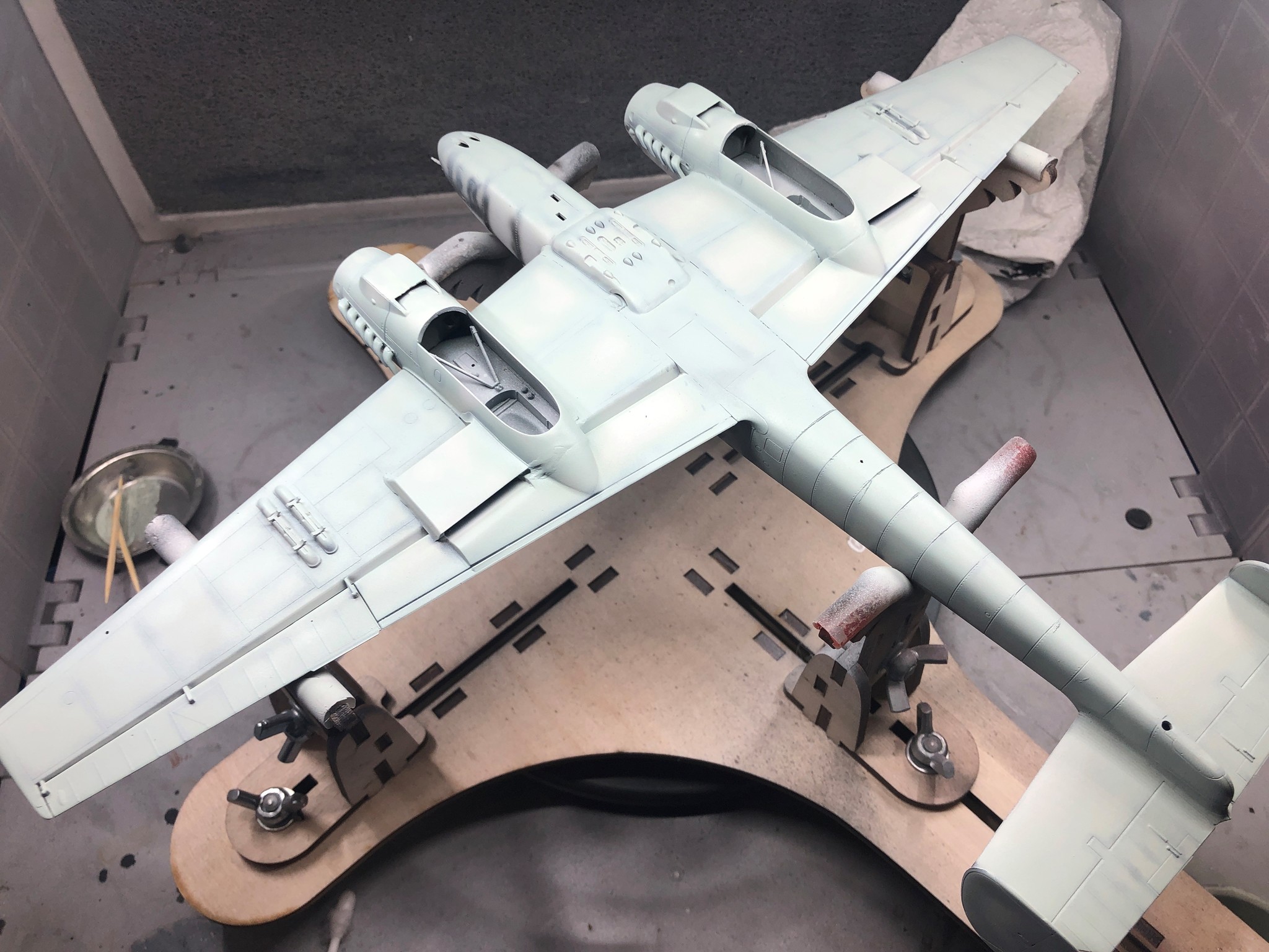 Моя третья модель Eduard BF-110F 1/48 - Моё, Мессершмитт, Самолет, Авиация, Аэрограф, Длиннопост