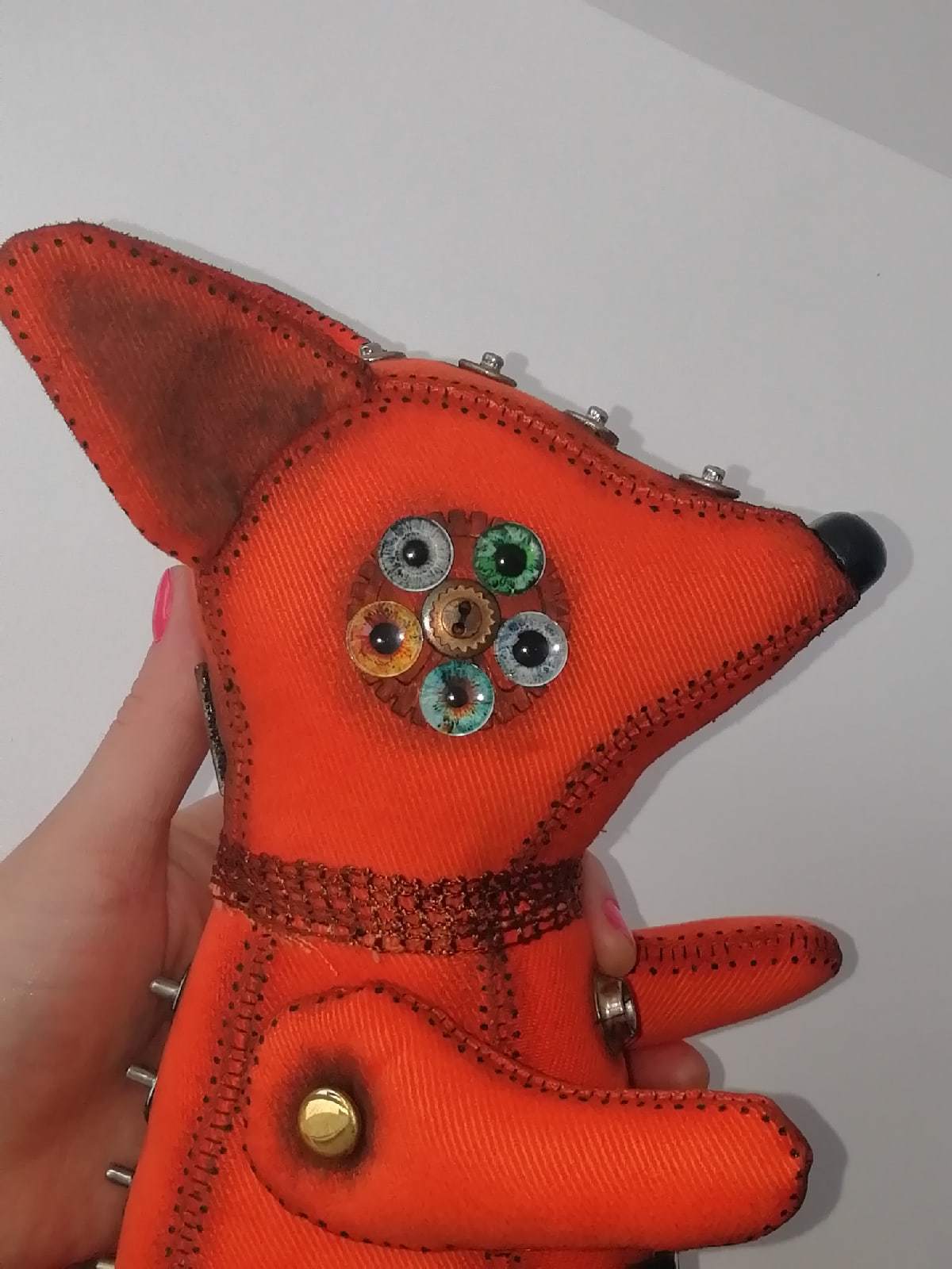 Steampunk Fox - My, Needlework without process, Steampunk, Fox, Toys, Video, Longpost