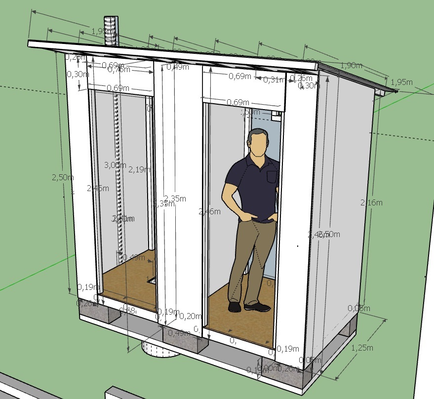 Душ и туалет для дачи: виды конструкций, чертежи с размерами, строительство
